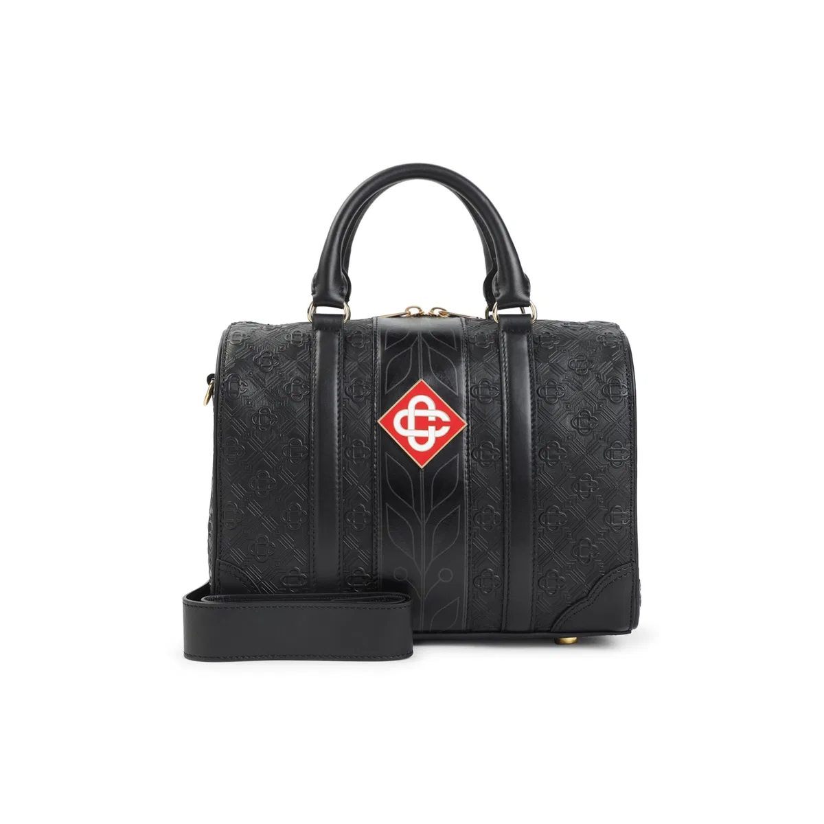 Black Calf Leather Mini Monogram Weekender Bag