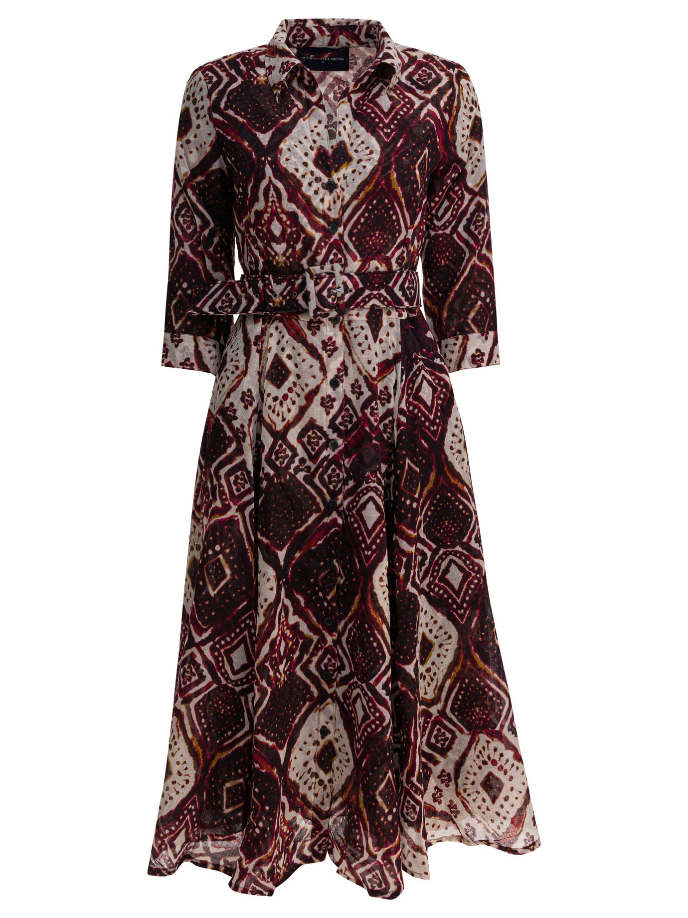 Bordeaux Tie-Dye Wool Dress