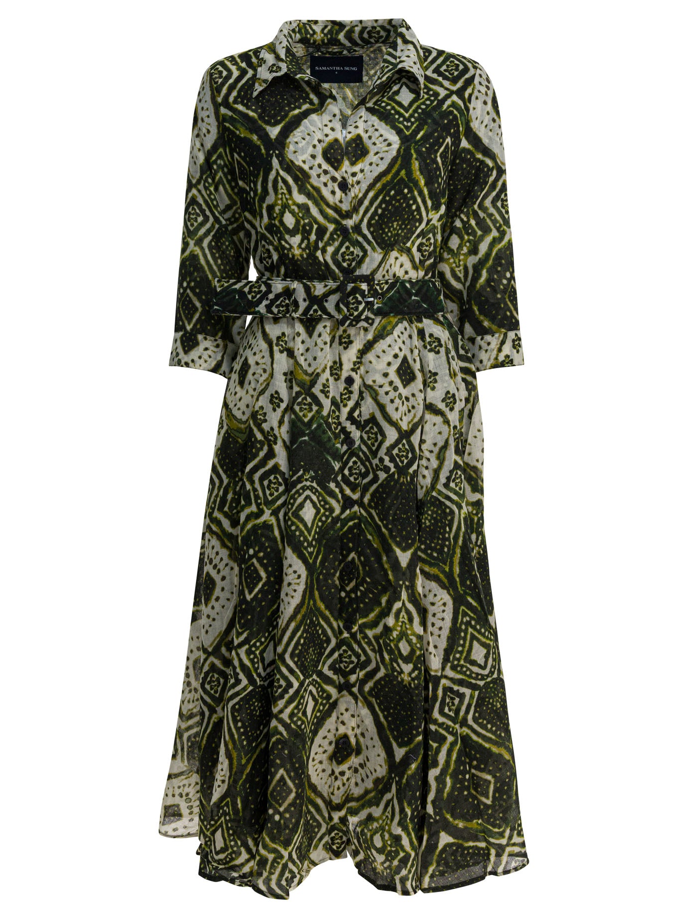 Green Tie-Dye Wool Dress