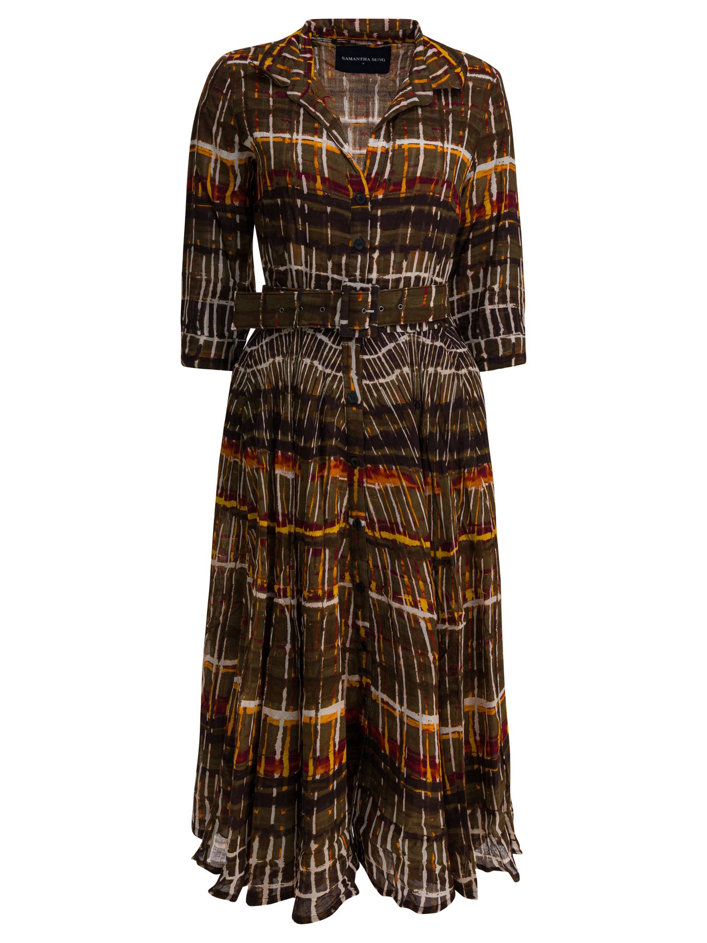 Brown Plaid Wool Dress