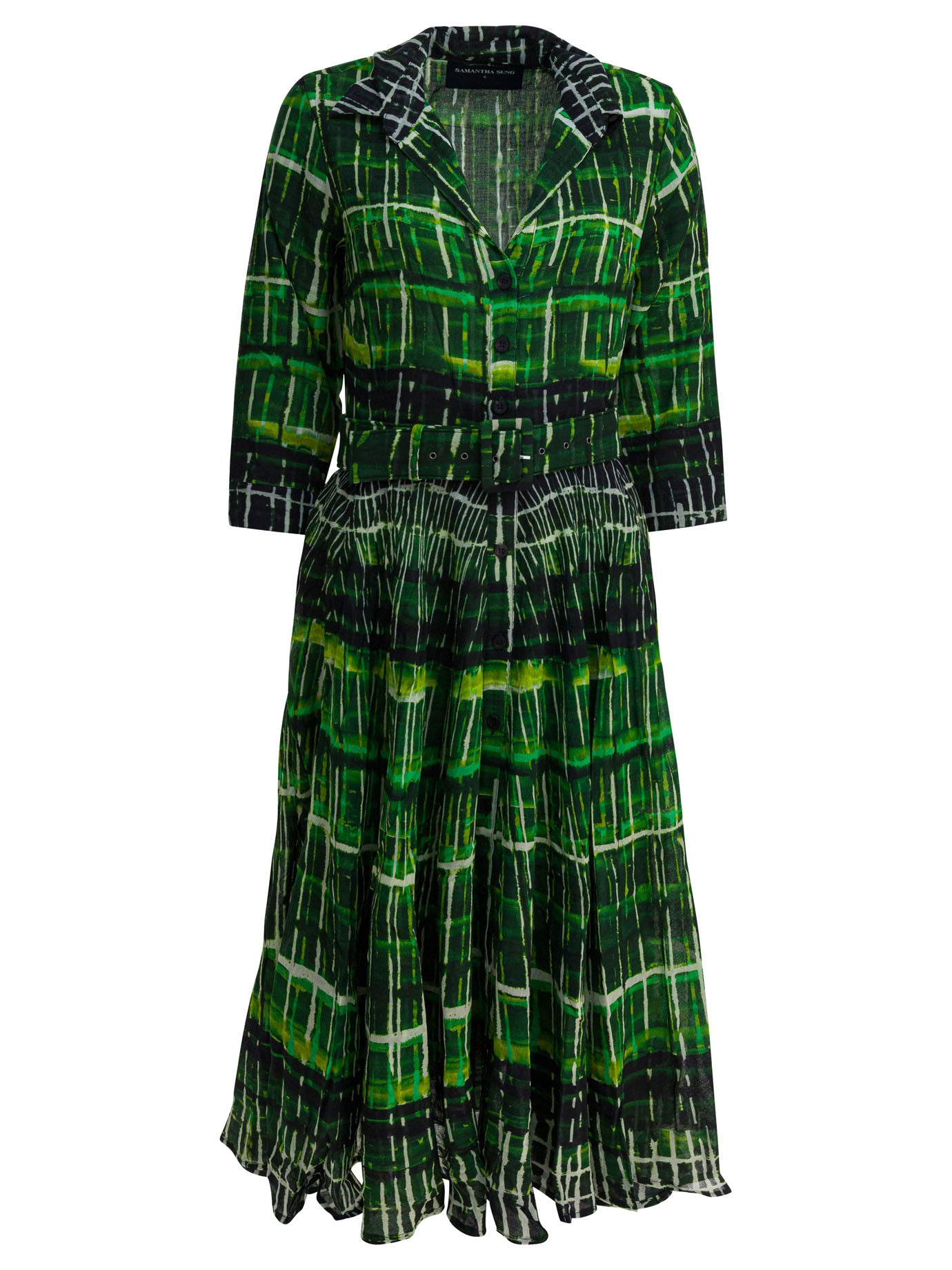 Green Plaid Wool Dress