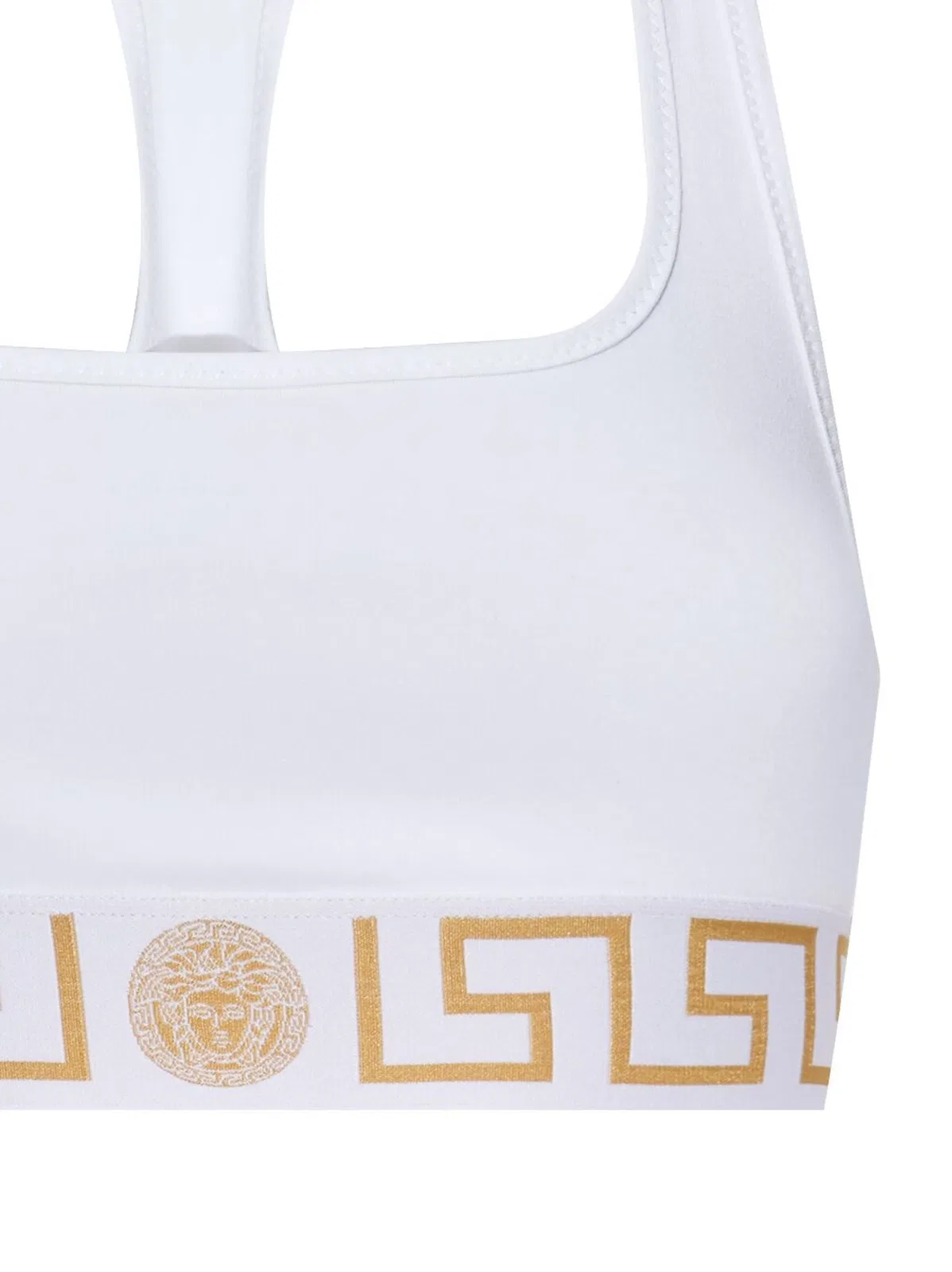 Versace Greca Border Triangle Bra In White