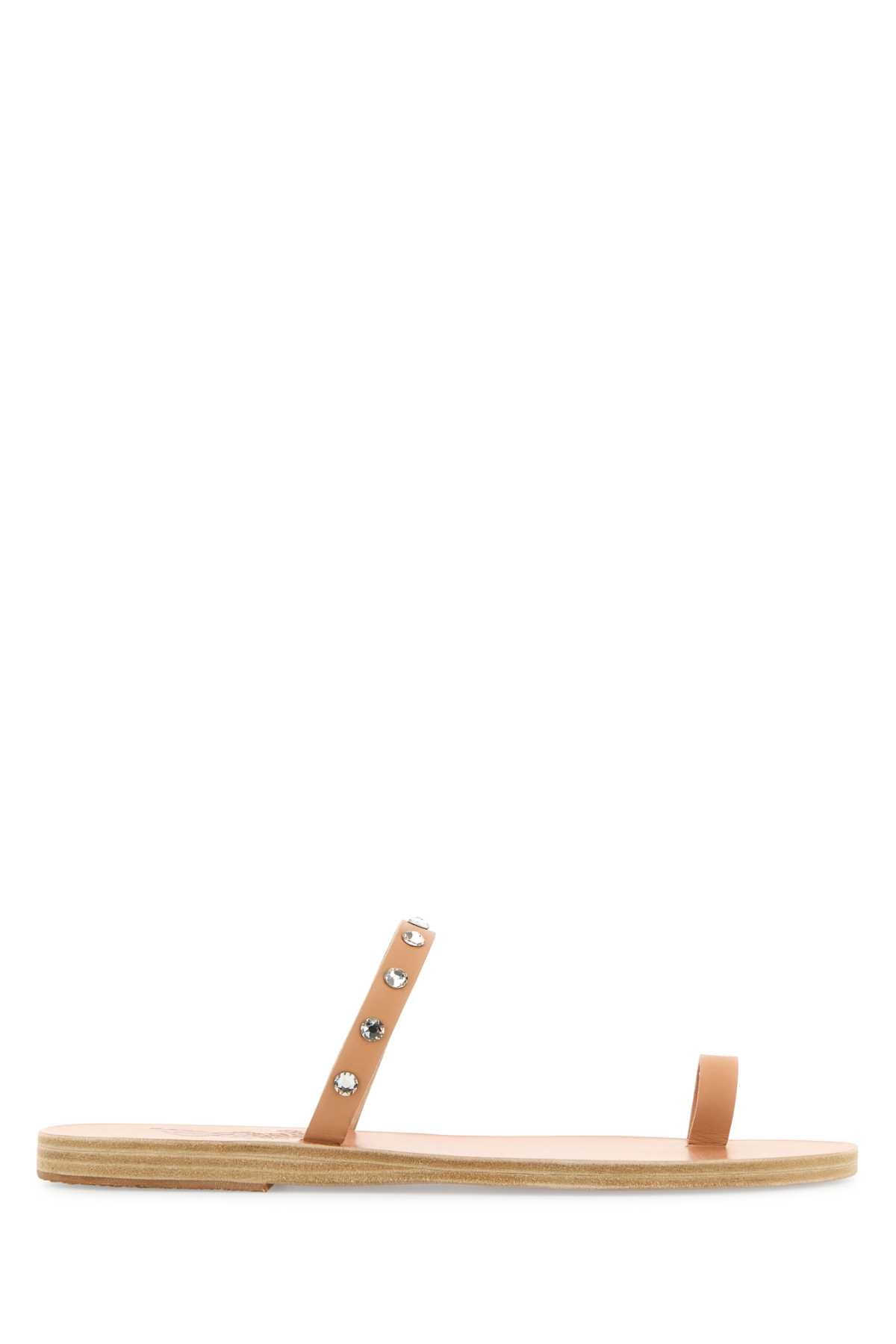 Skin Pink Leather Audrey Thong Slippers