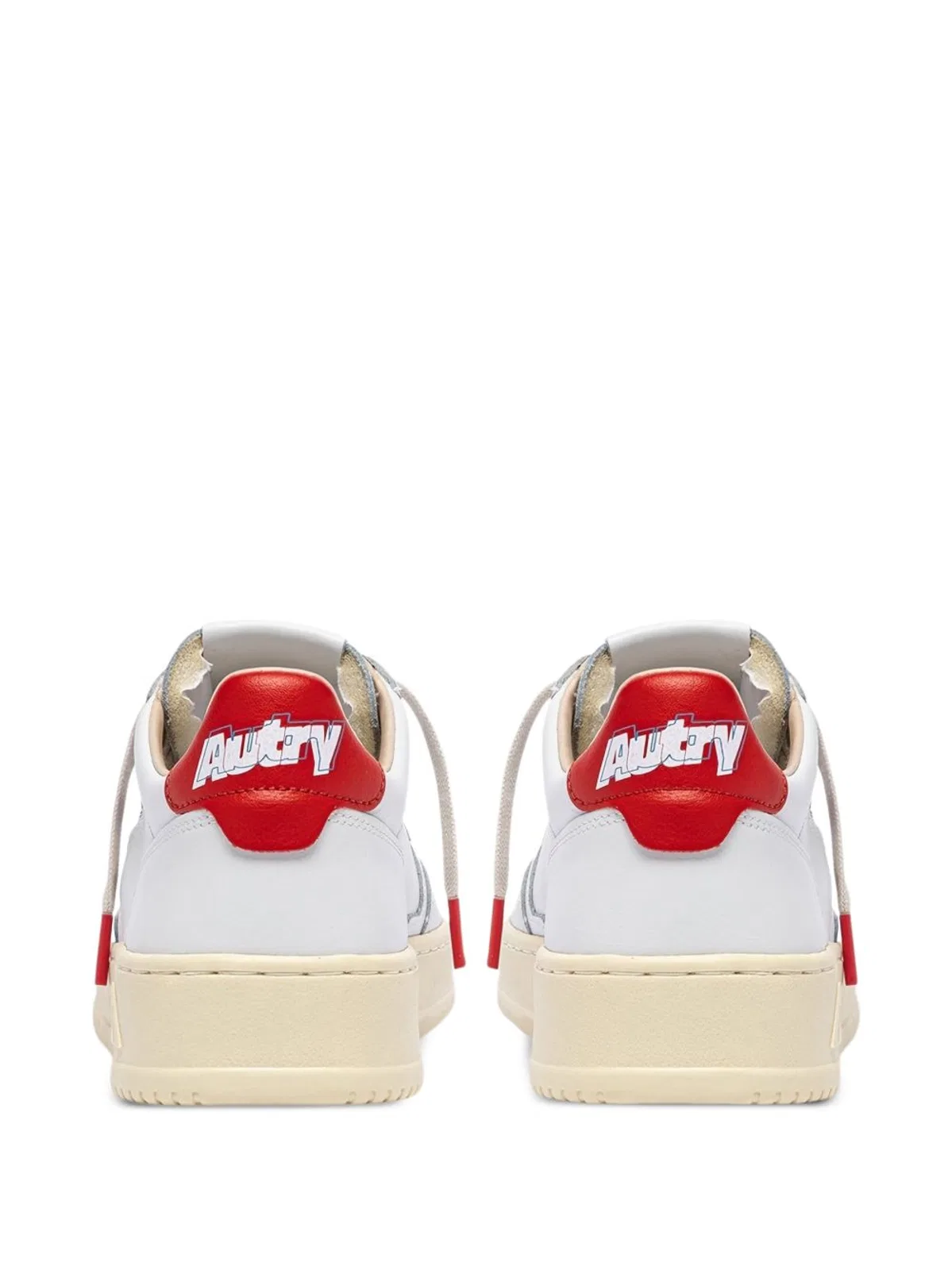 Autry White Leather Flats In White