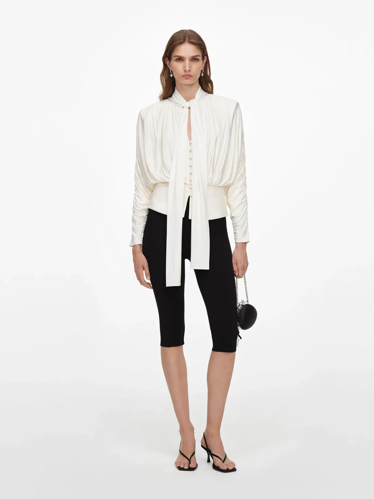 Tie Neck Jersey Top