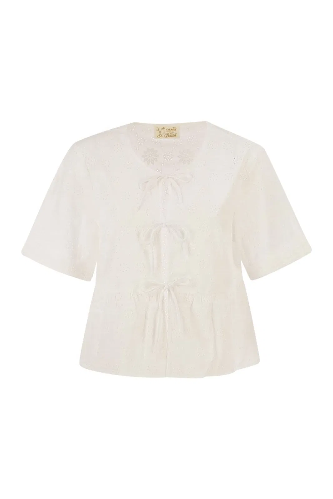 Broderie Anglaise Top With Bow Fastenings
