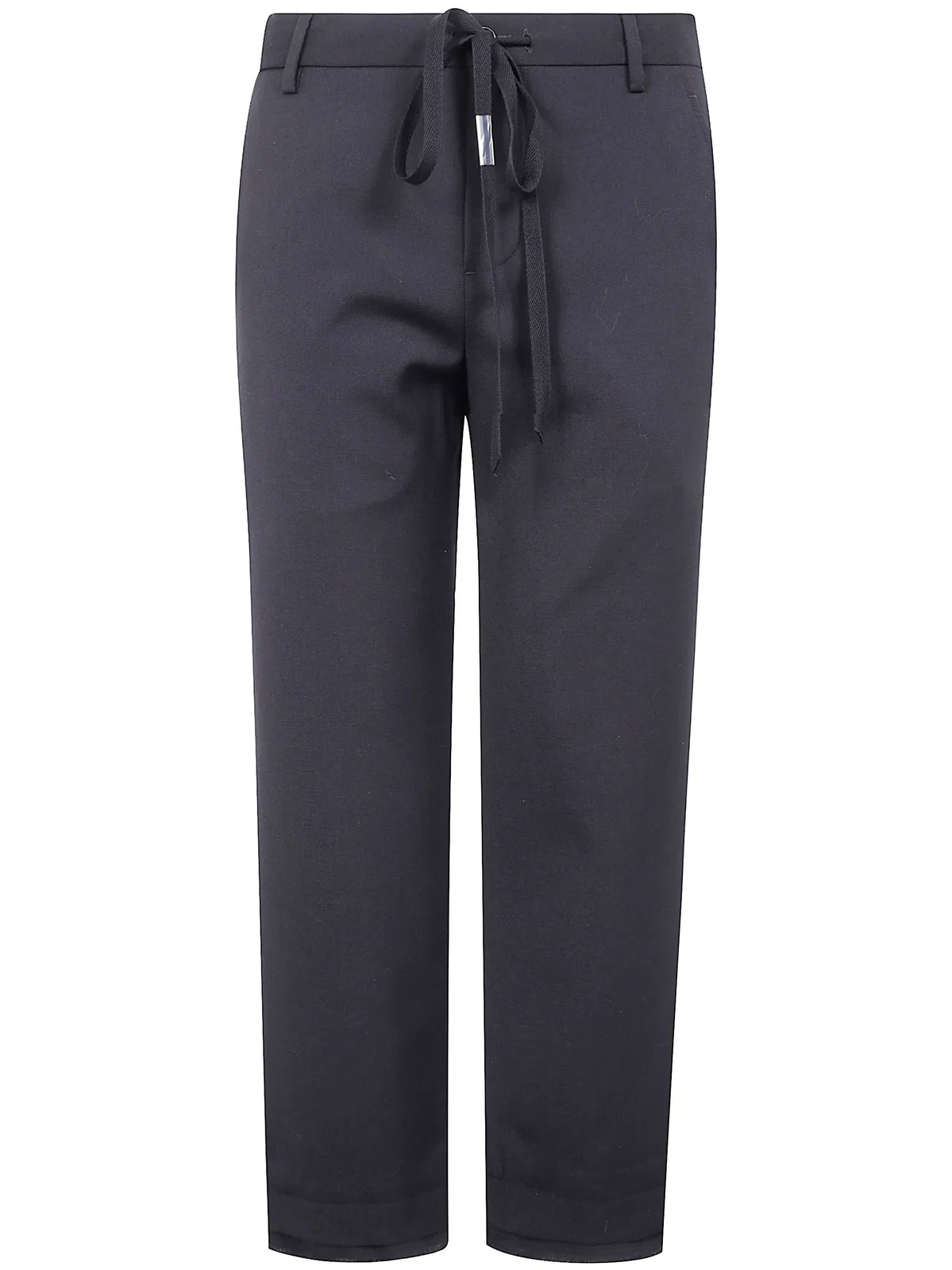 "Rael" Cigarette Trousers With Raw Edge Cotton Detail