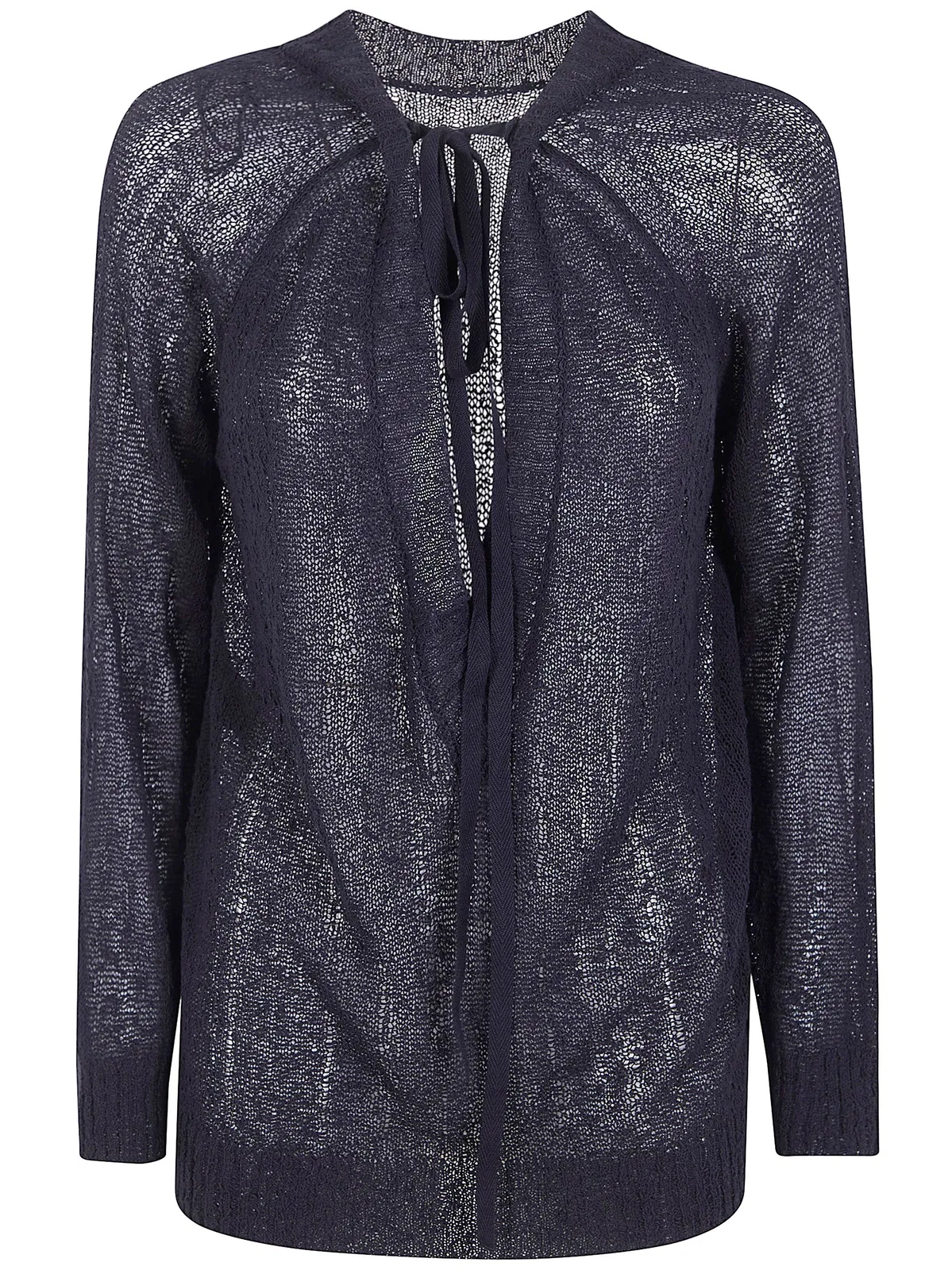 "Nies" Comfort Sweater With Deep V-Neck On Back