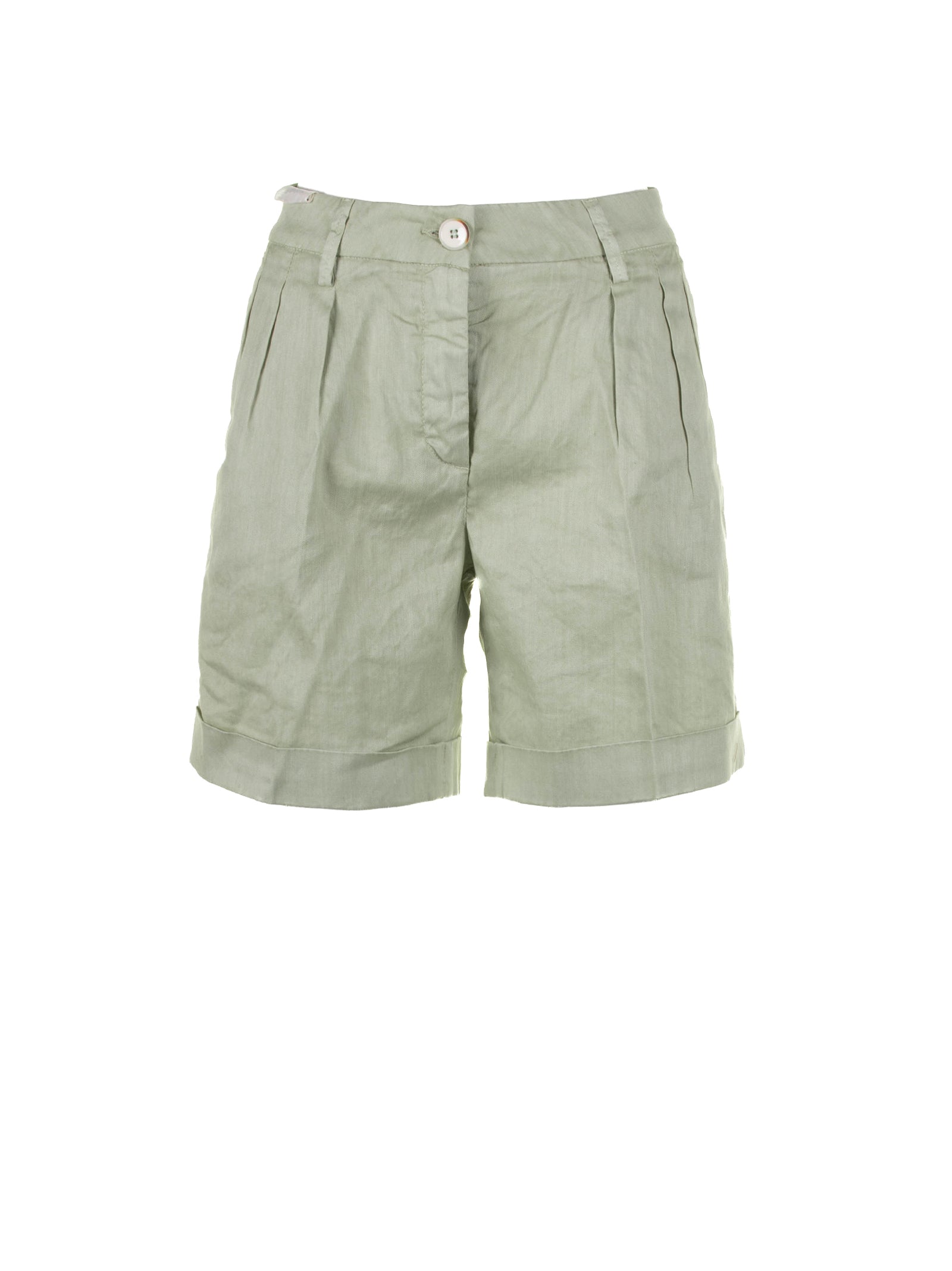 Re-Hash Apple Green High-Waisted Bermuda Shorts