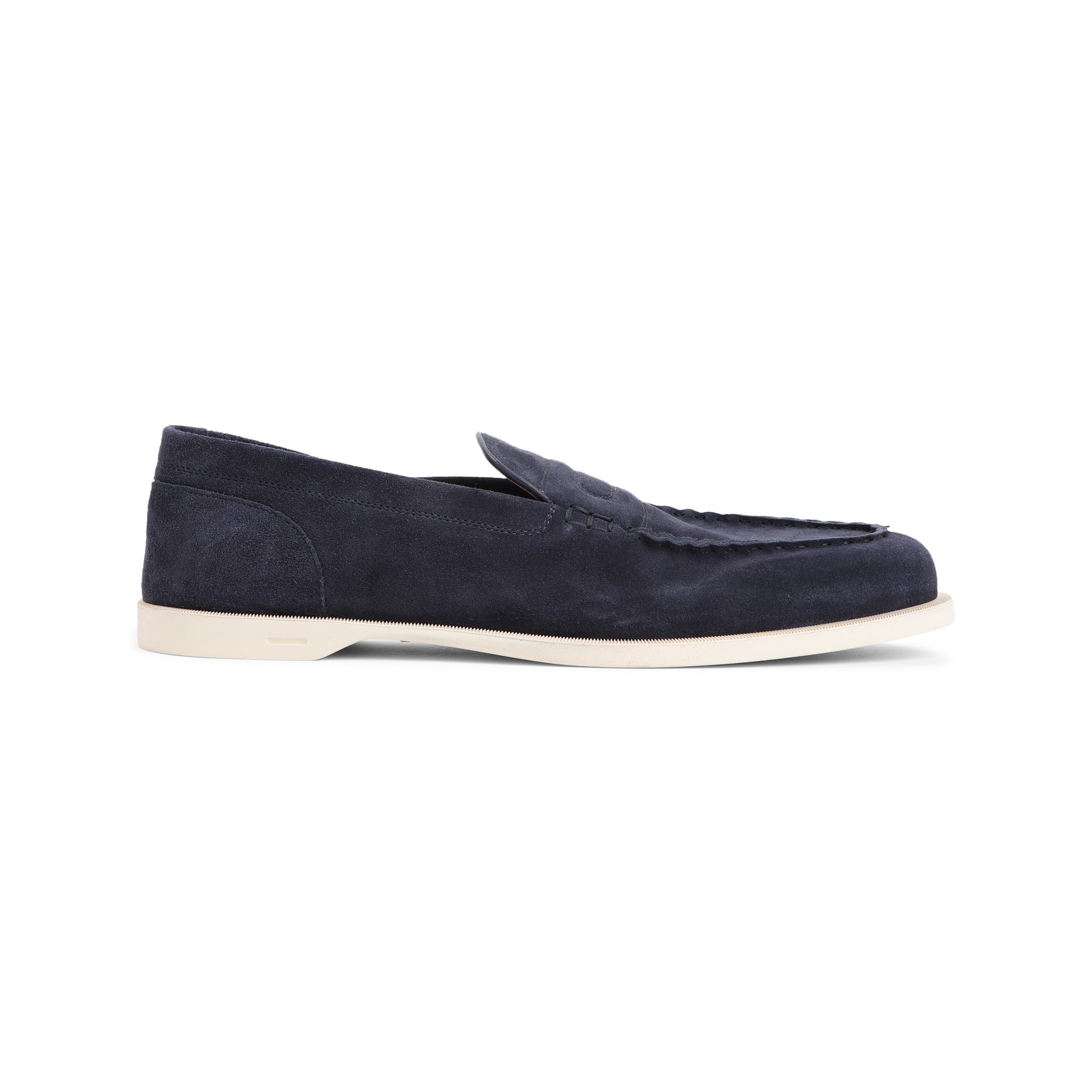 Navy Blue Suede Pace Loafers