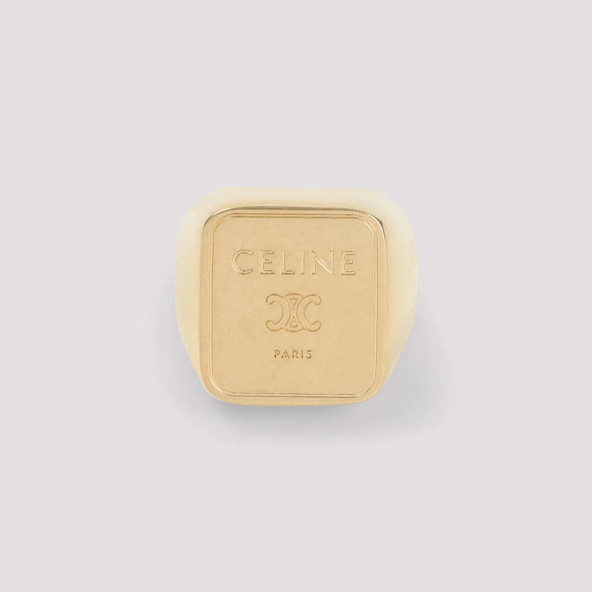 Gold Brass Square Signet Ring