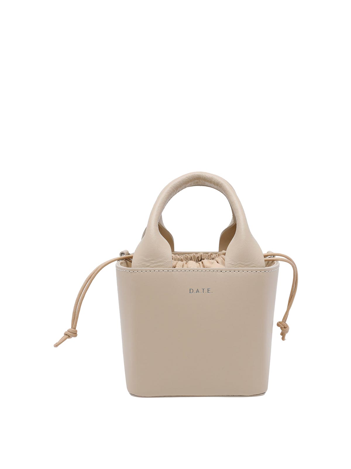 Beige Cubo Leather Handbag
