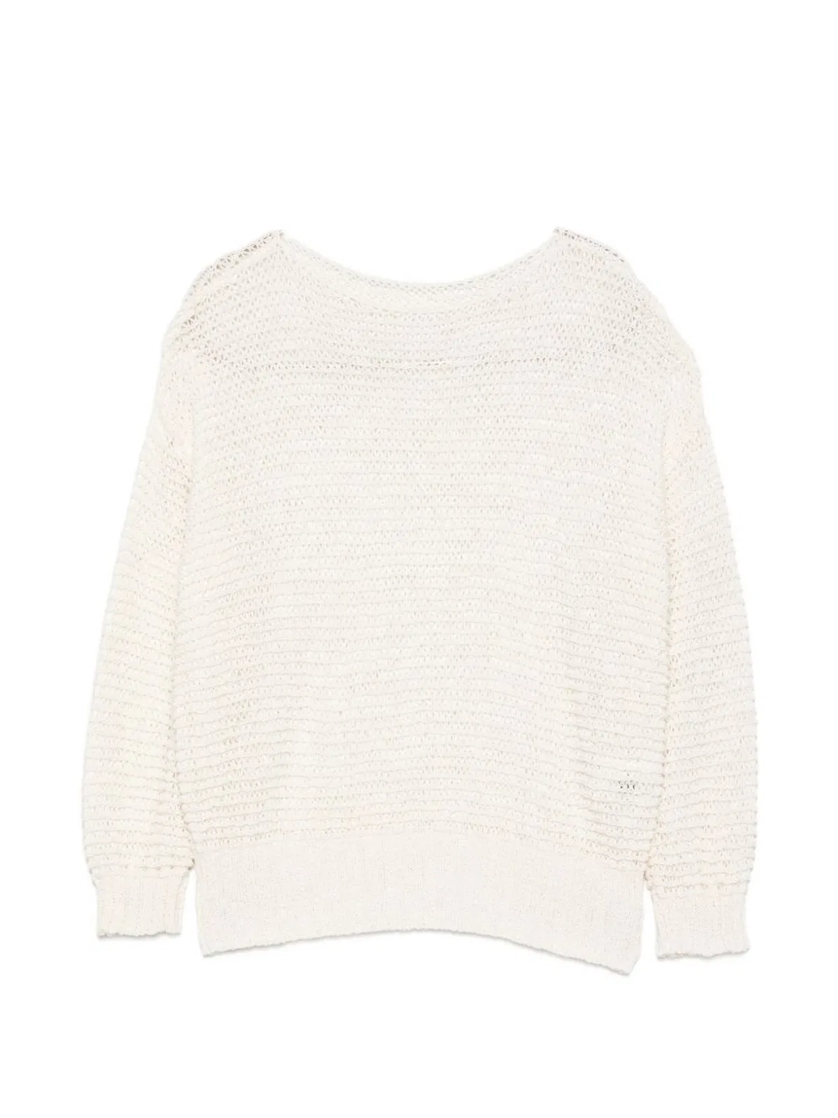 Base Milano Cotton Blend Sweater In White
