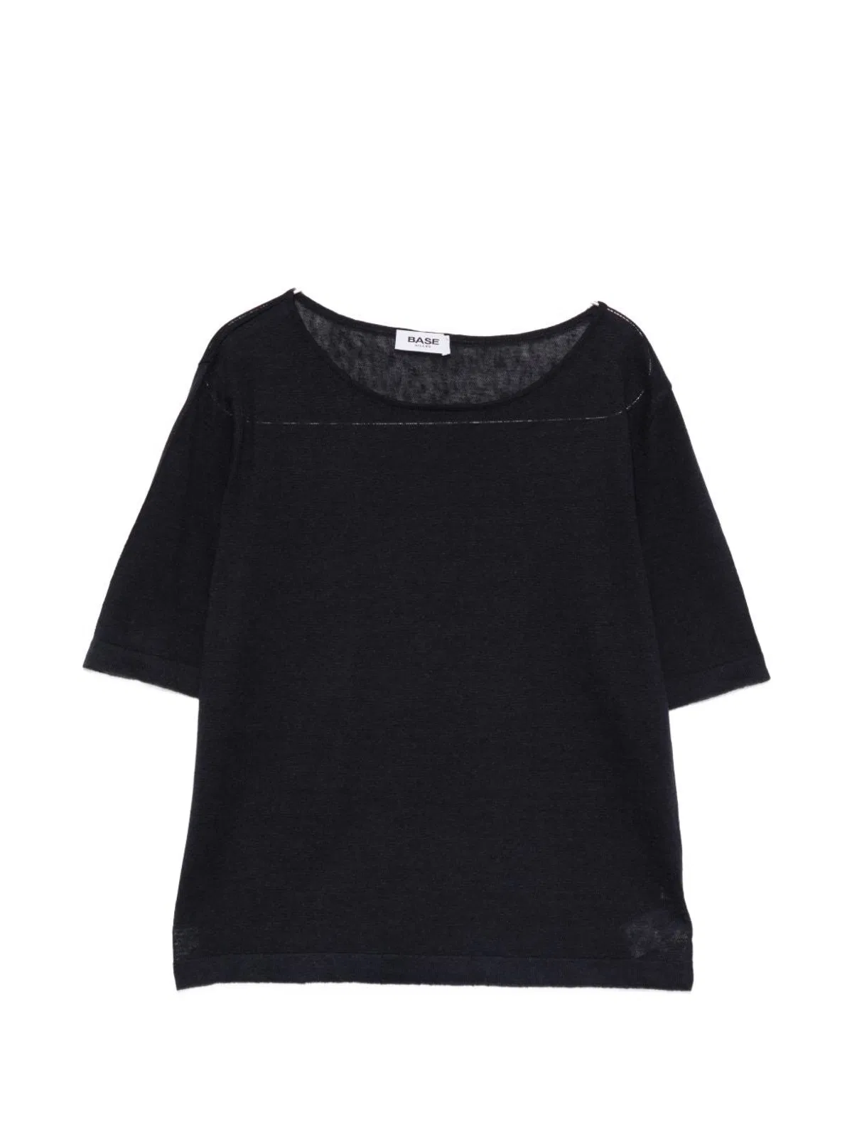 Base Milano Linen And Cotton Blend Sweater In Blue
