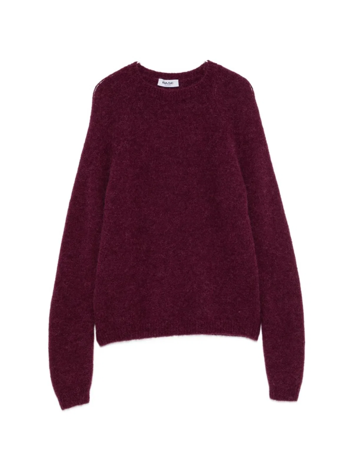 Base Milano Wool Crewneck Sweater In Burgundy