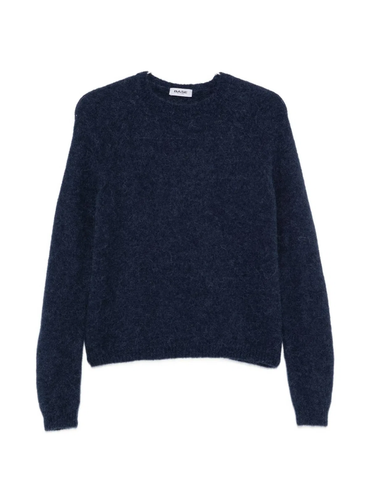 Base Milano Wool Crewneck Sweater In Navy