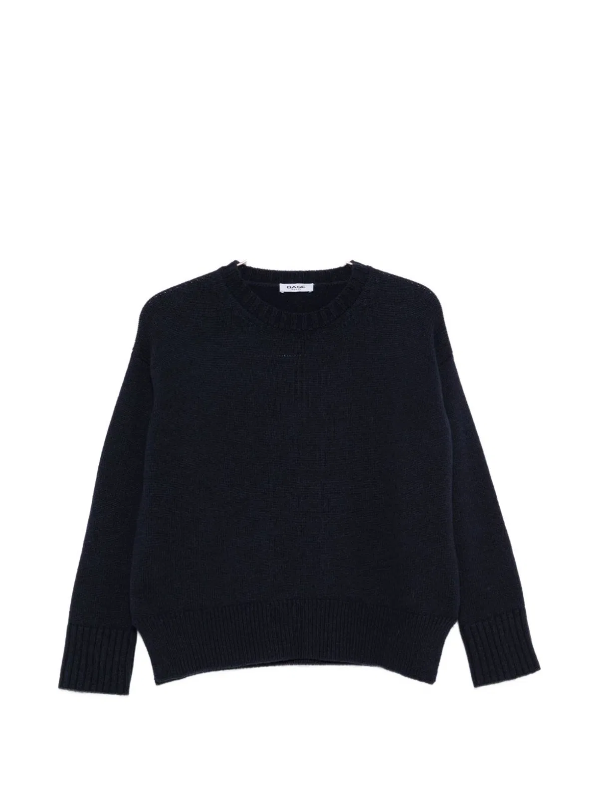 Base Milano Wool And Cashmere Crewneck Sweater In Navy