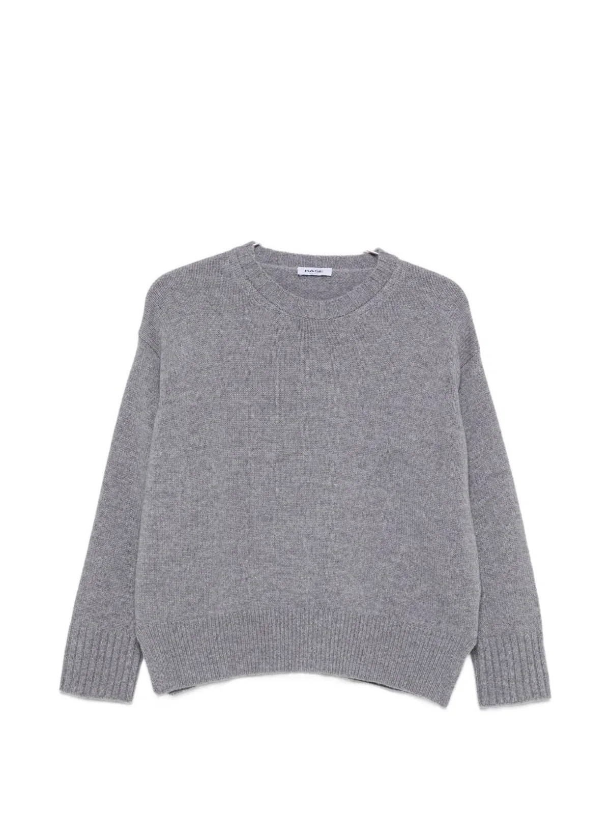 Base Milano Wool And Cashmere Crewneck Sweater In Gray