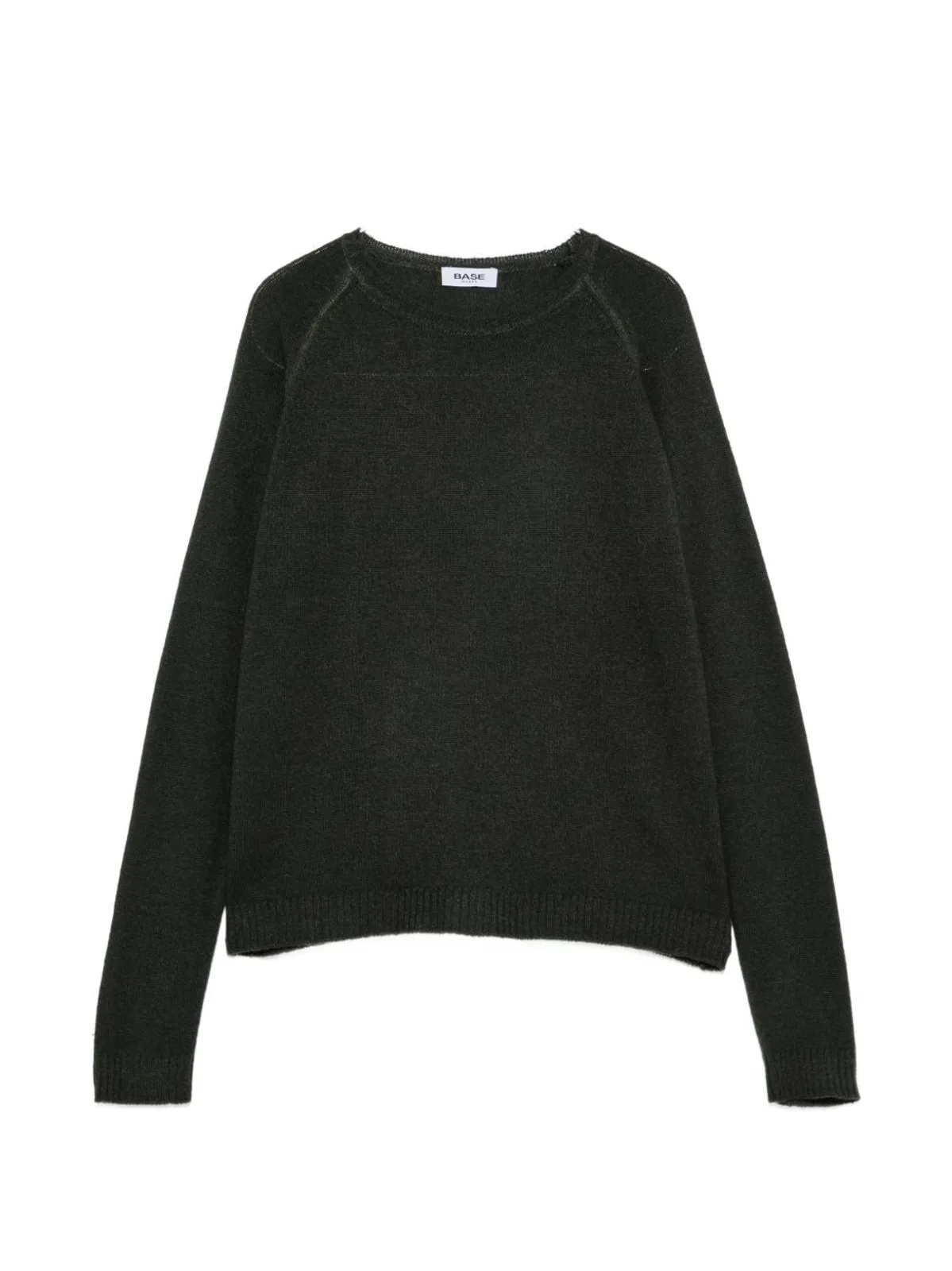 Base Milano Wool And Cashmere Crewneck Sweater In Green
