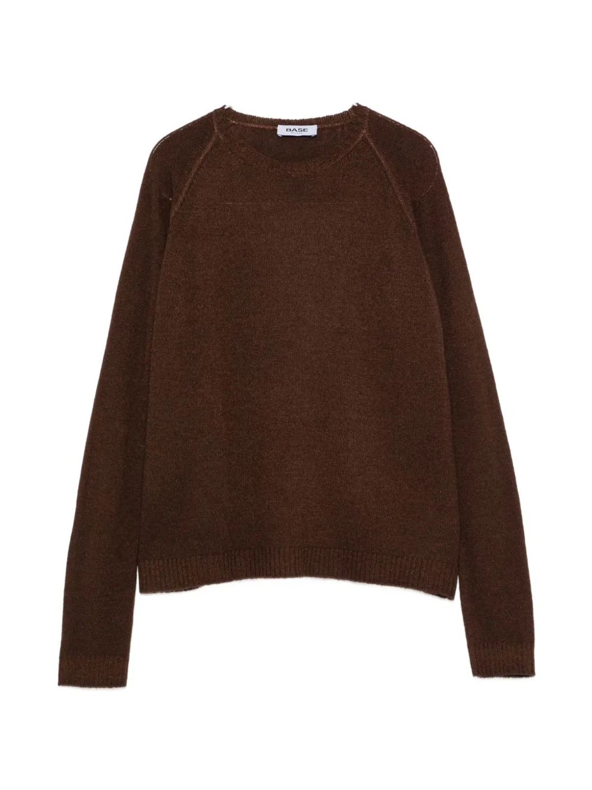 Base Milano Wool And Cashmere Crewneck Sweater In Brown
