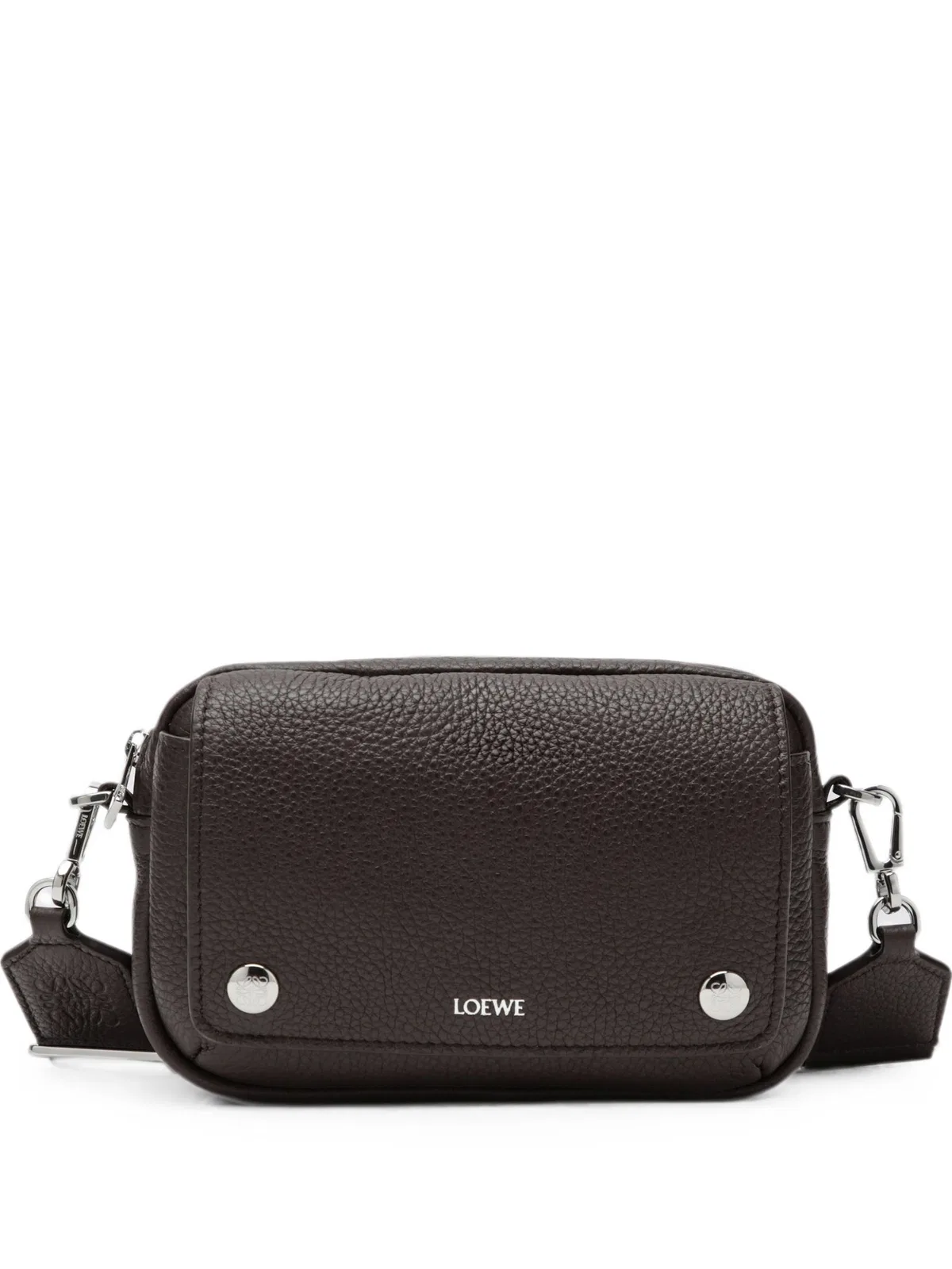 Small Pebble Logo-Print Grained Shoulder Bag