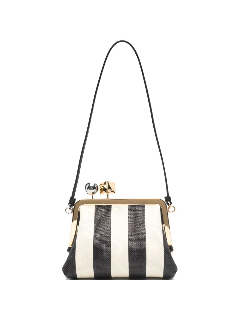 Natural Black Striped Le Berlingot Clutch
