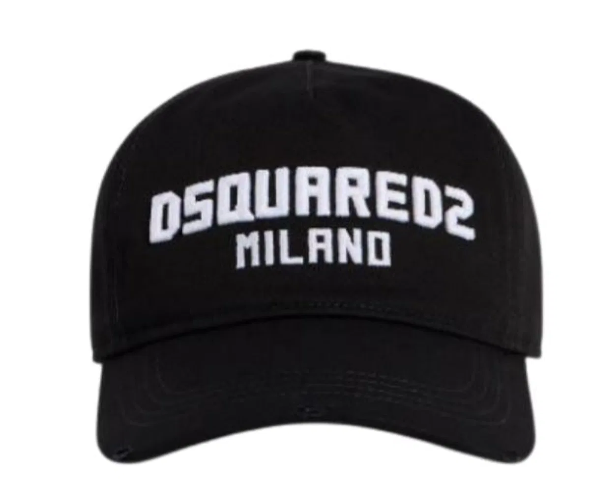 Dsquared2 Distressed Logo Cap With Adjustable Strap In Black