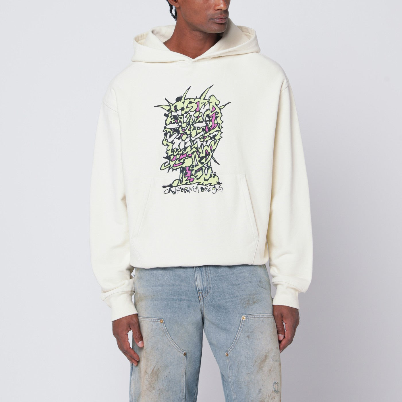 Light Beige Scrambled Head Sweatshirt