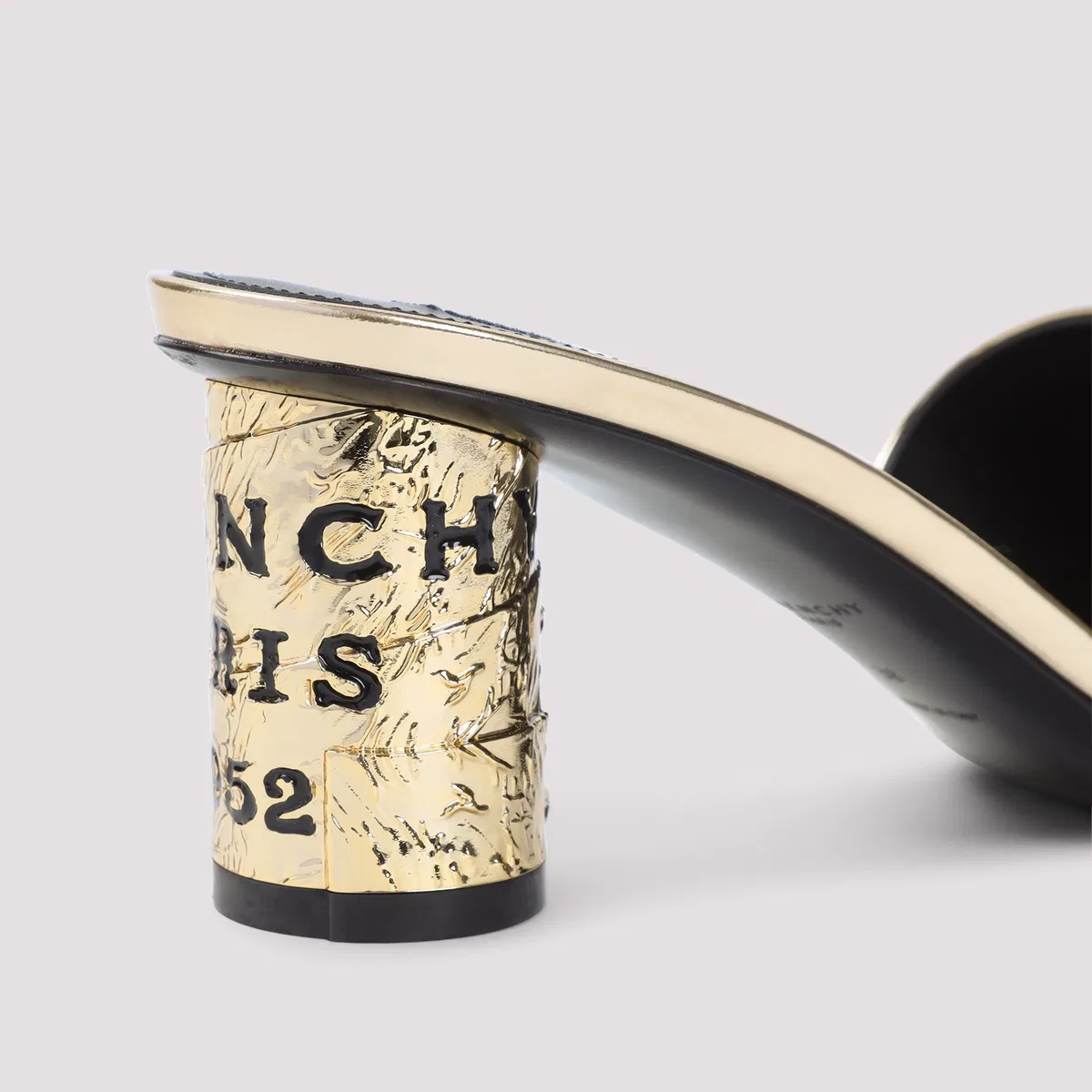 Givenchy Golden Calf Leather Mules In Multi