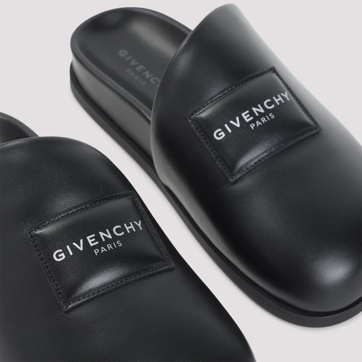Givenchy Black Lamb Leather Mules In Multi