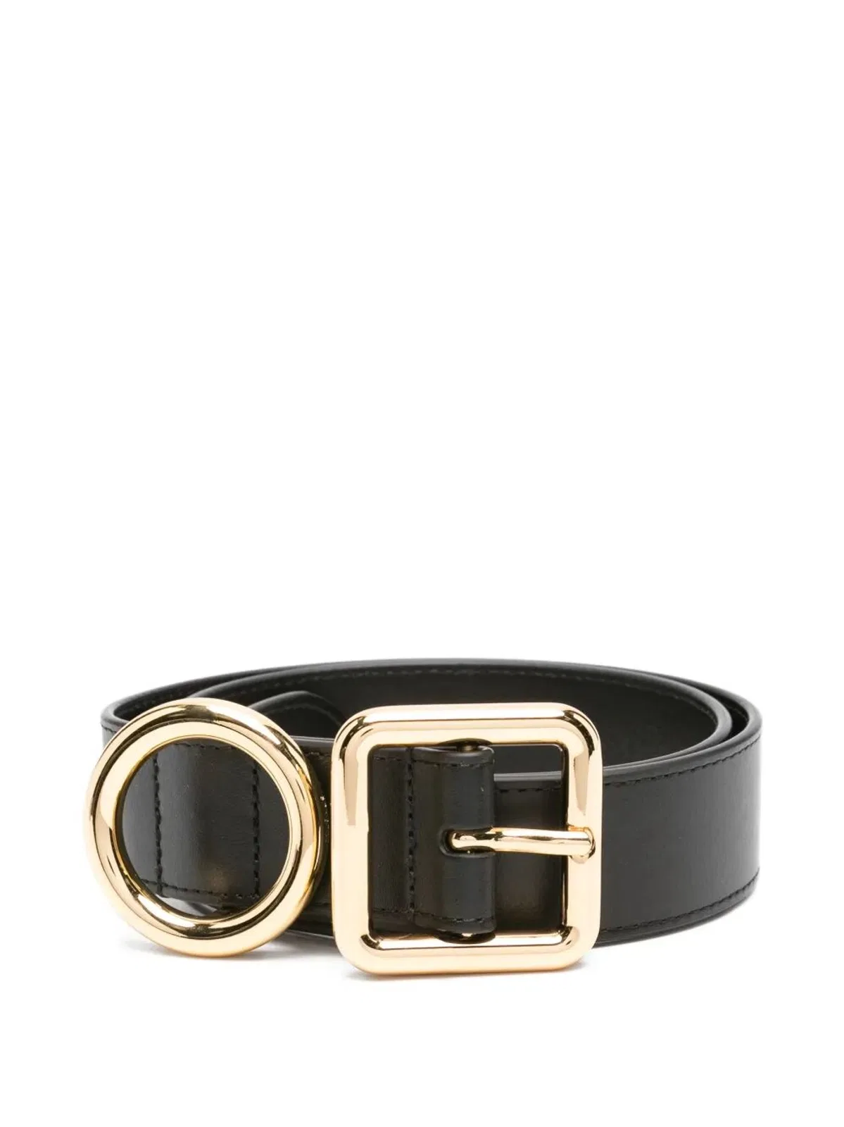 Two-Buckle Leather Belt
