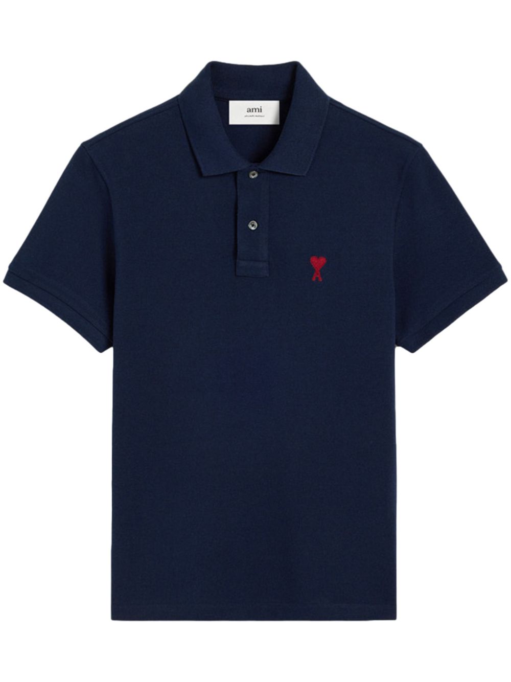 Red Ami De Coeur Bleu Nuit Cotton Polo Shirt
