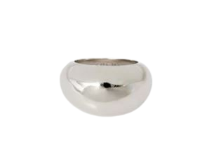 Silver-Tone Polished Domed Bijoux