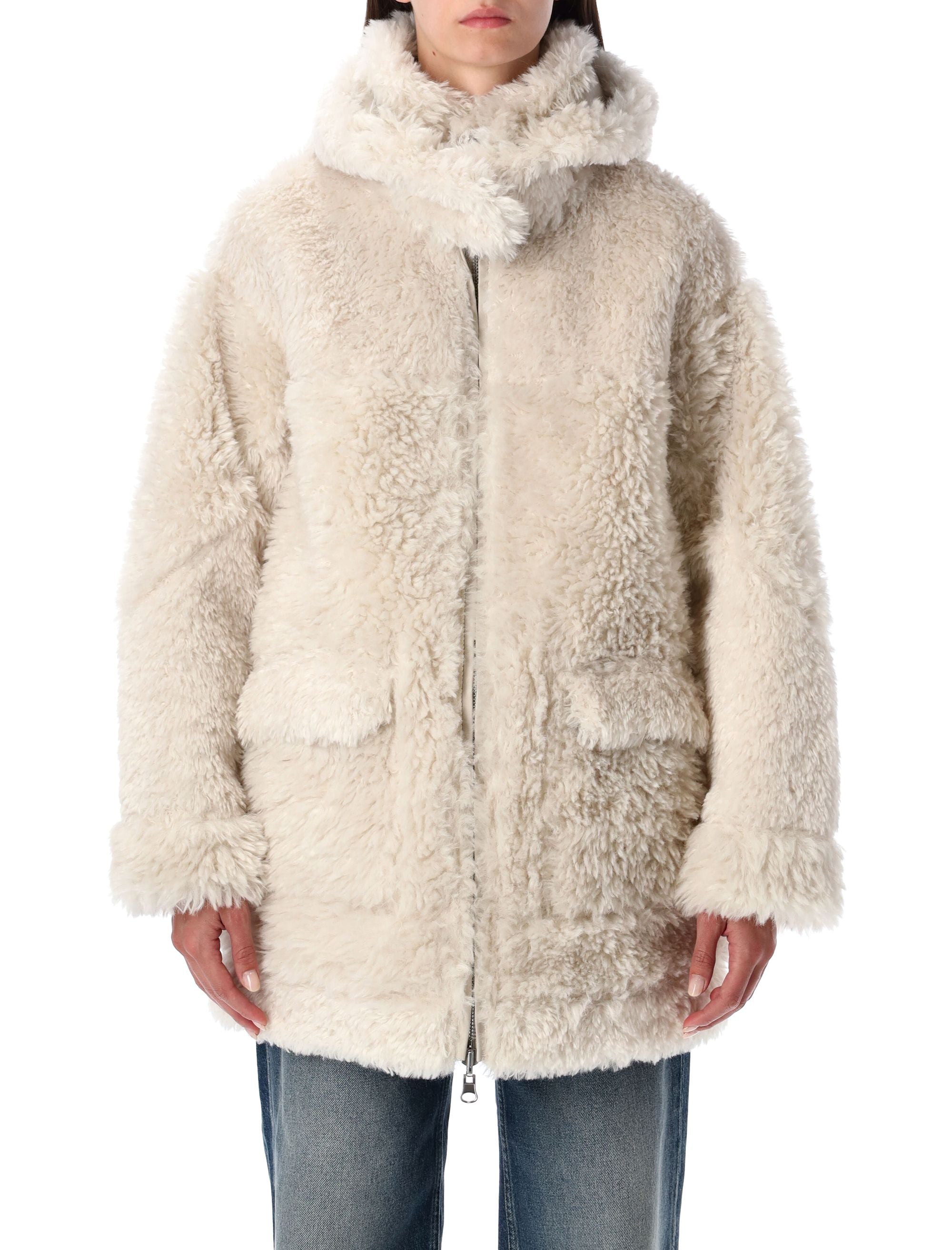 Reversible Faux Fur Coat With Hood