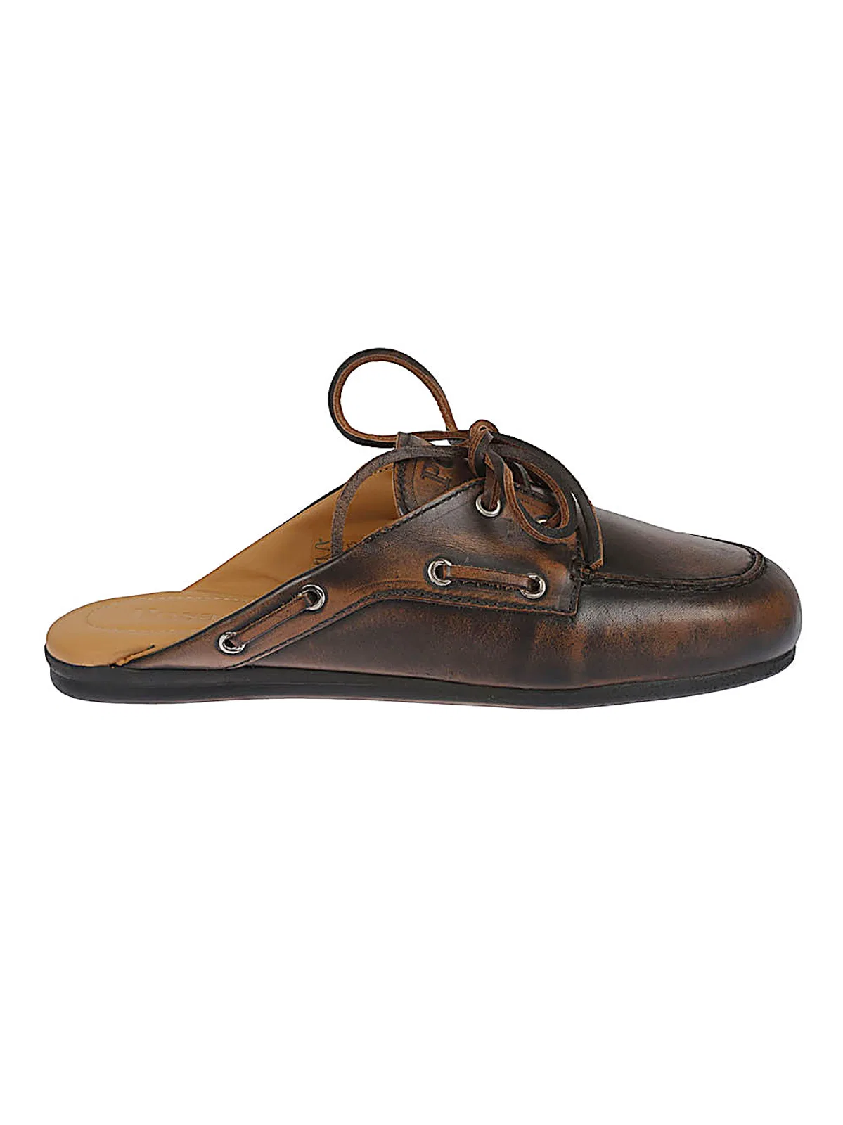 Boat Loafer Leather Mules
