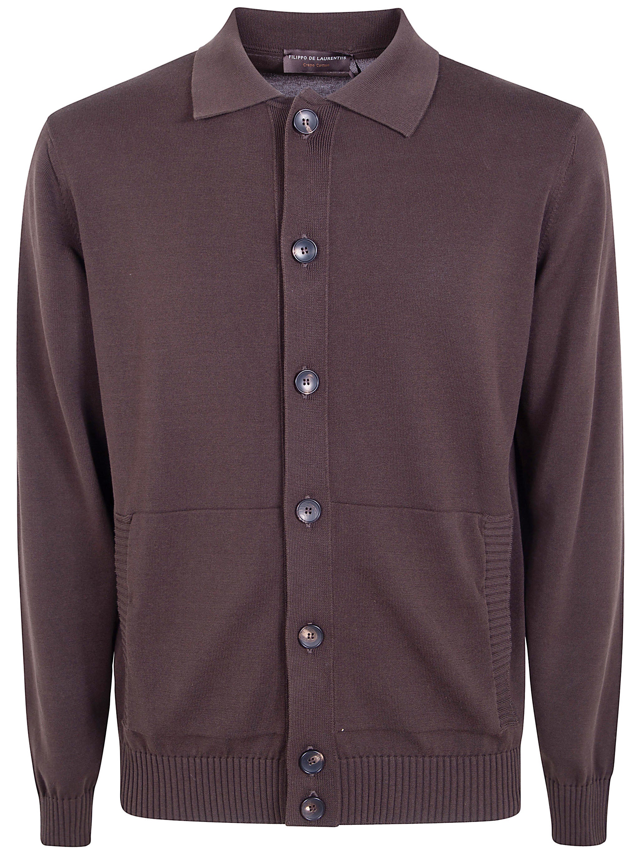 Polo Neck Long Sleeves Cardigan