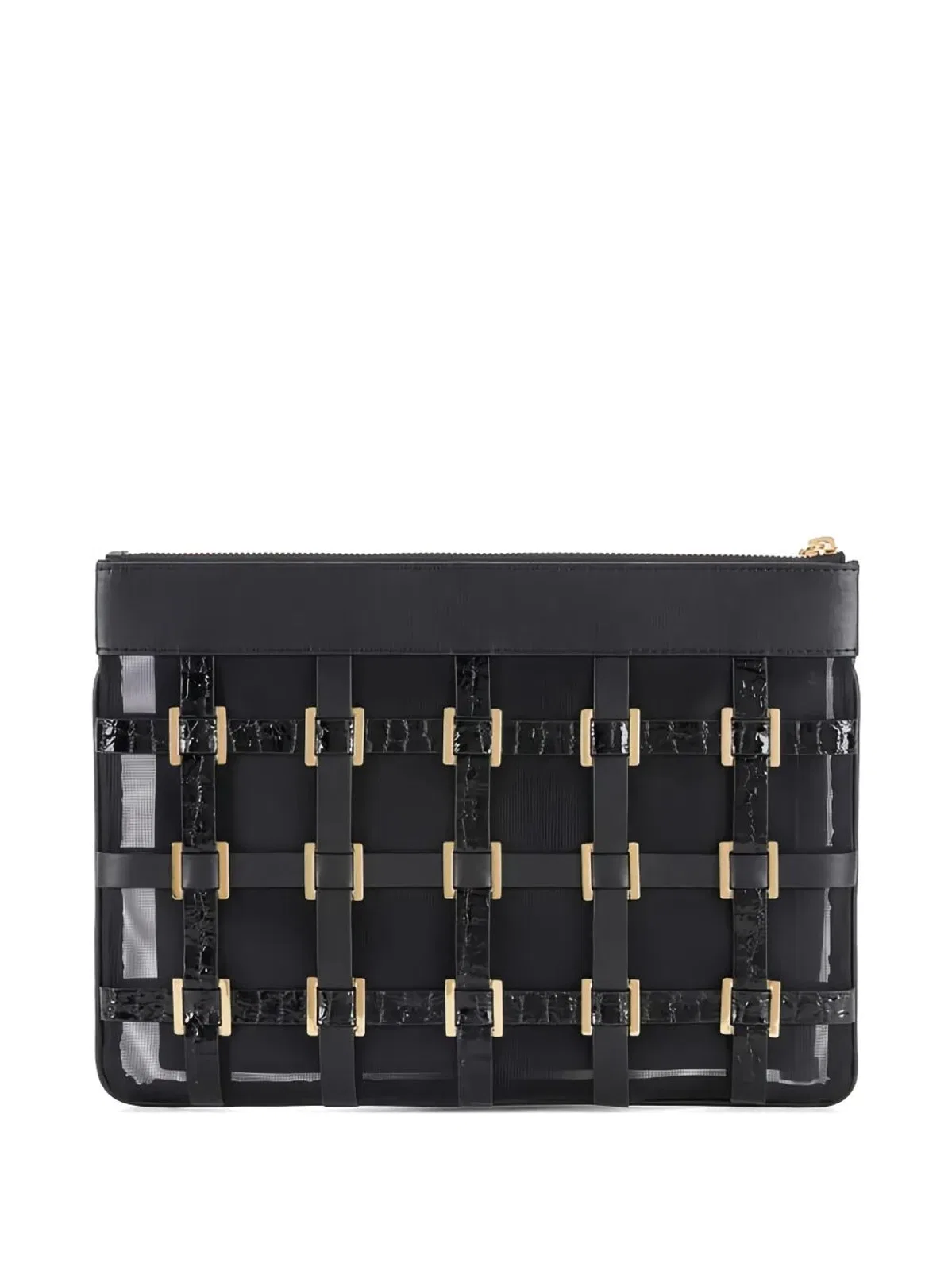 Elisabetta Franchi Studs Clutch Bag In Black