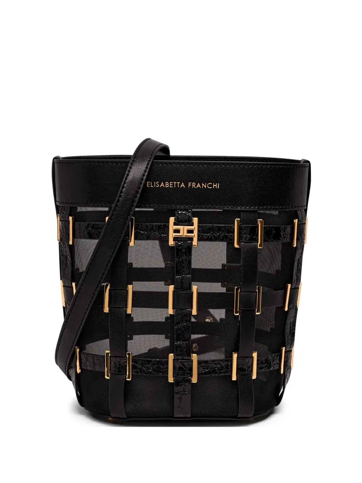Elisabetta Franchi Studs Satchel Bag In Black
