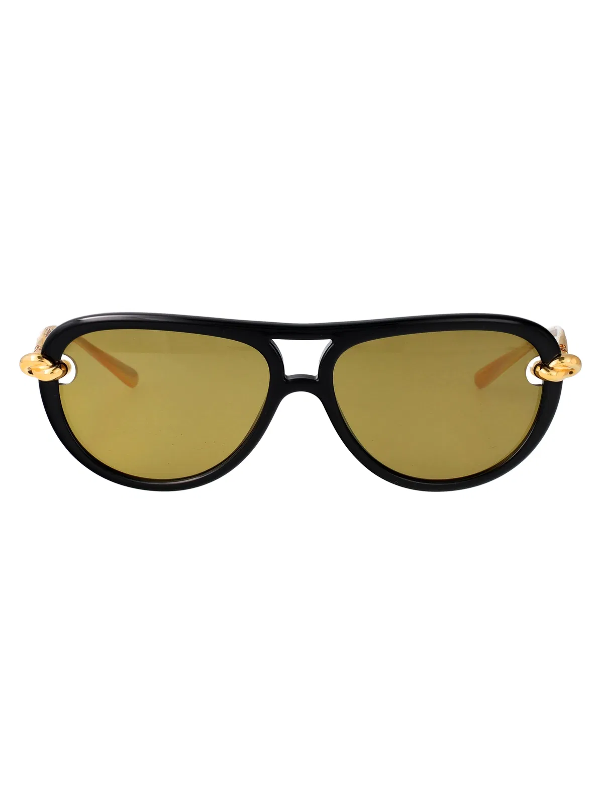 Bottega Veneta Black-Gold-Yellow Bio Injected Sunglasses