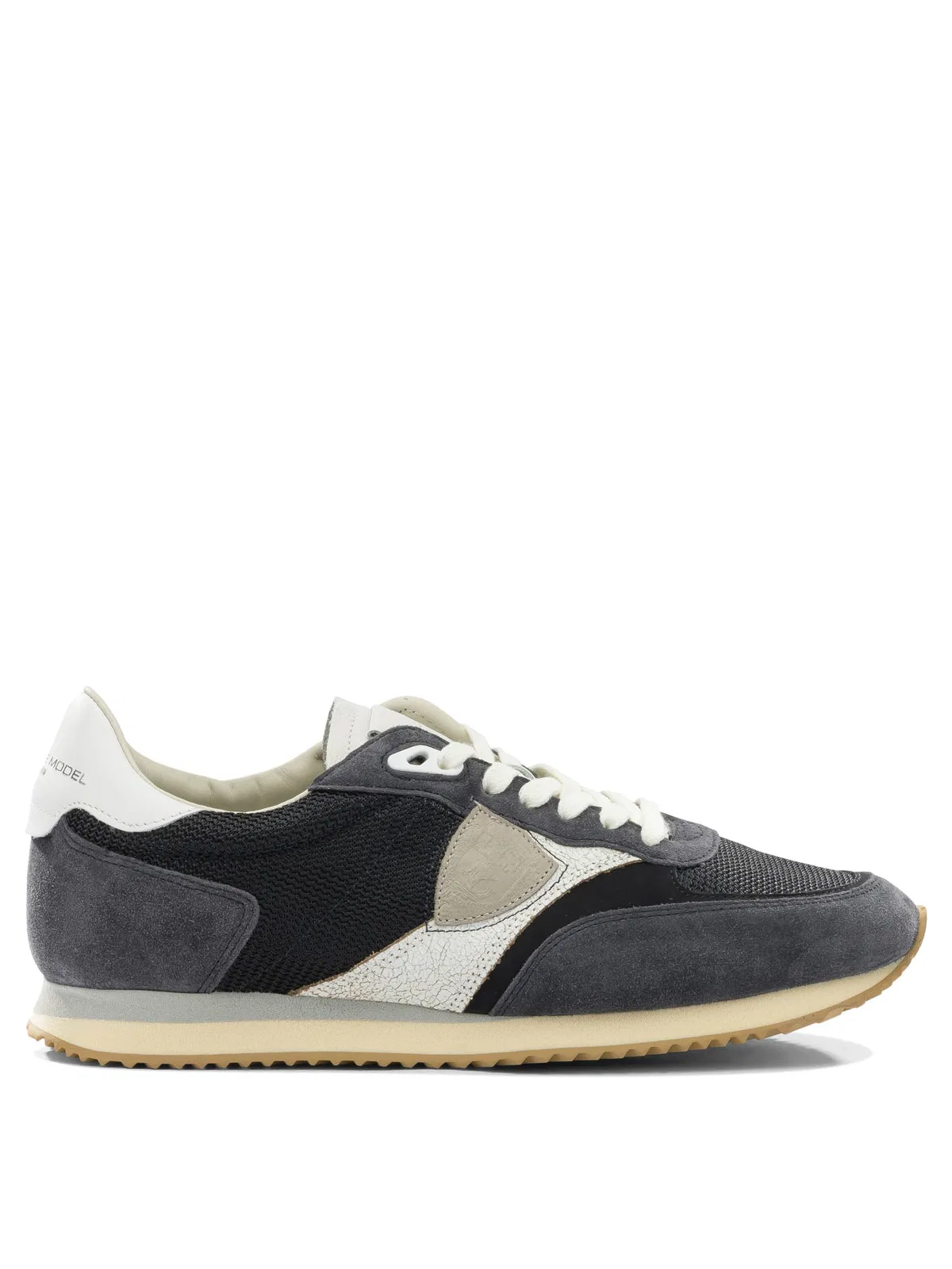 Black Leather Rubber Sneakers