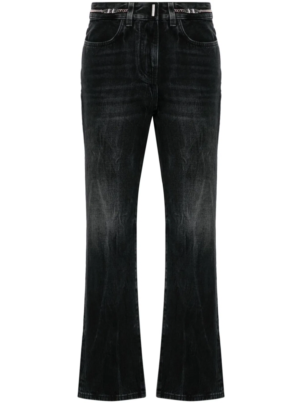 Givenchy Bootcut Jeans With Chain-link Detailing In Black