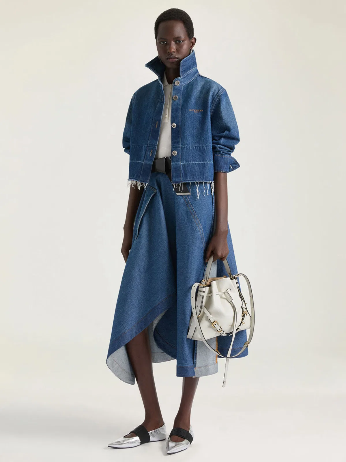 Givenchy Raw Edge Denim Shirt In Blue
