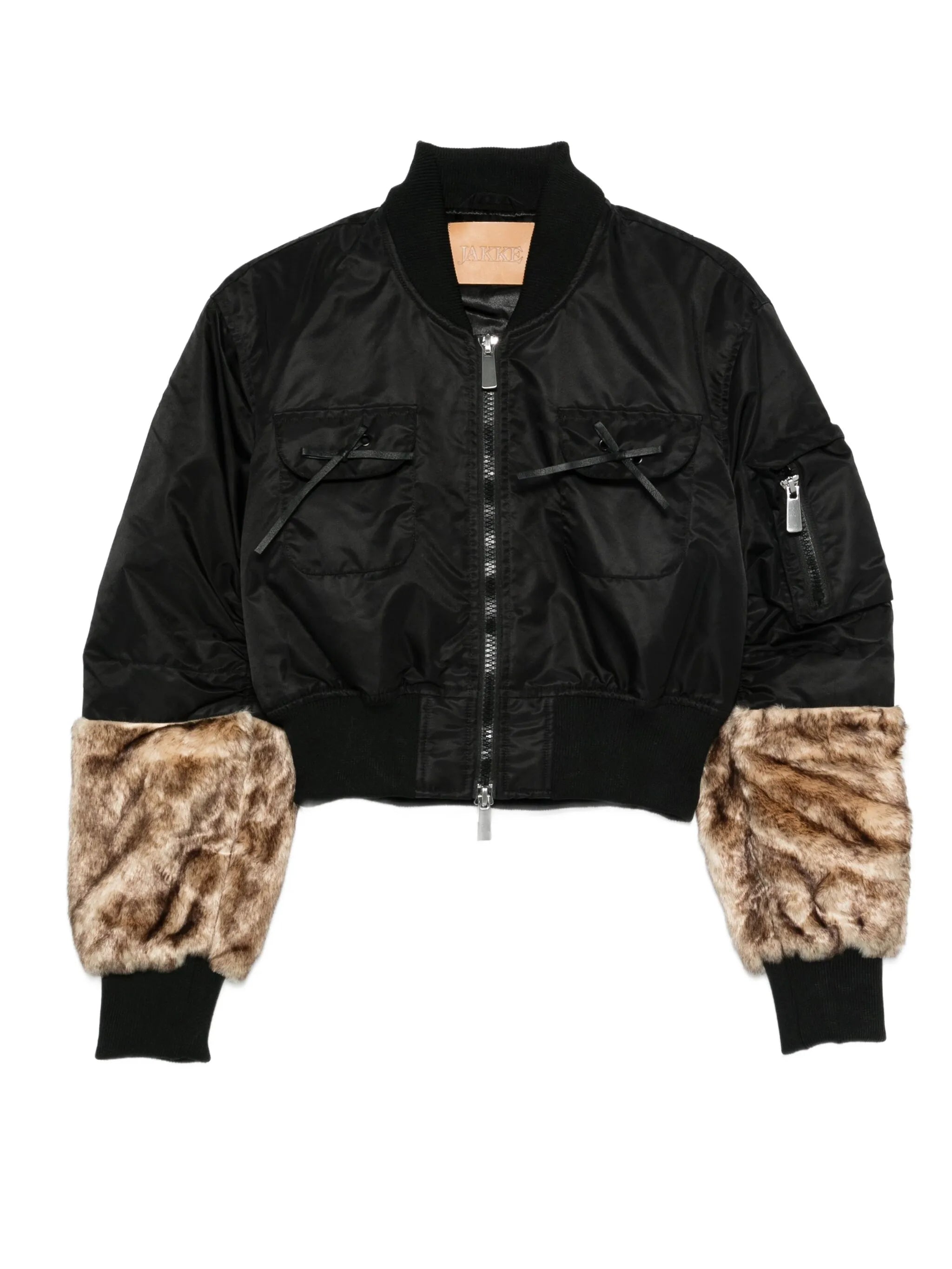 Black Polyamide Bomber Jacket