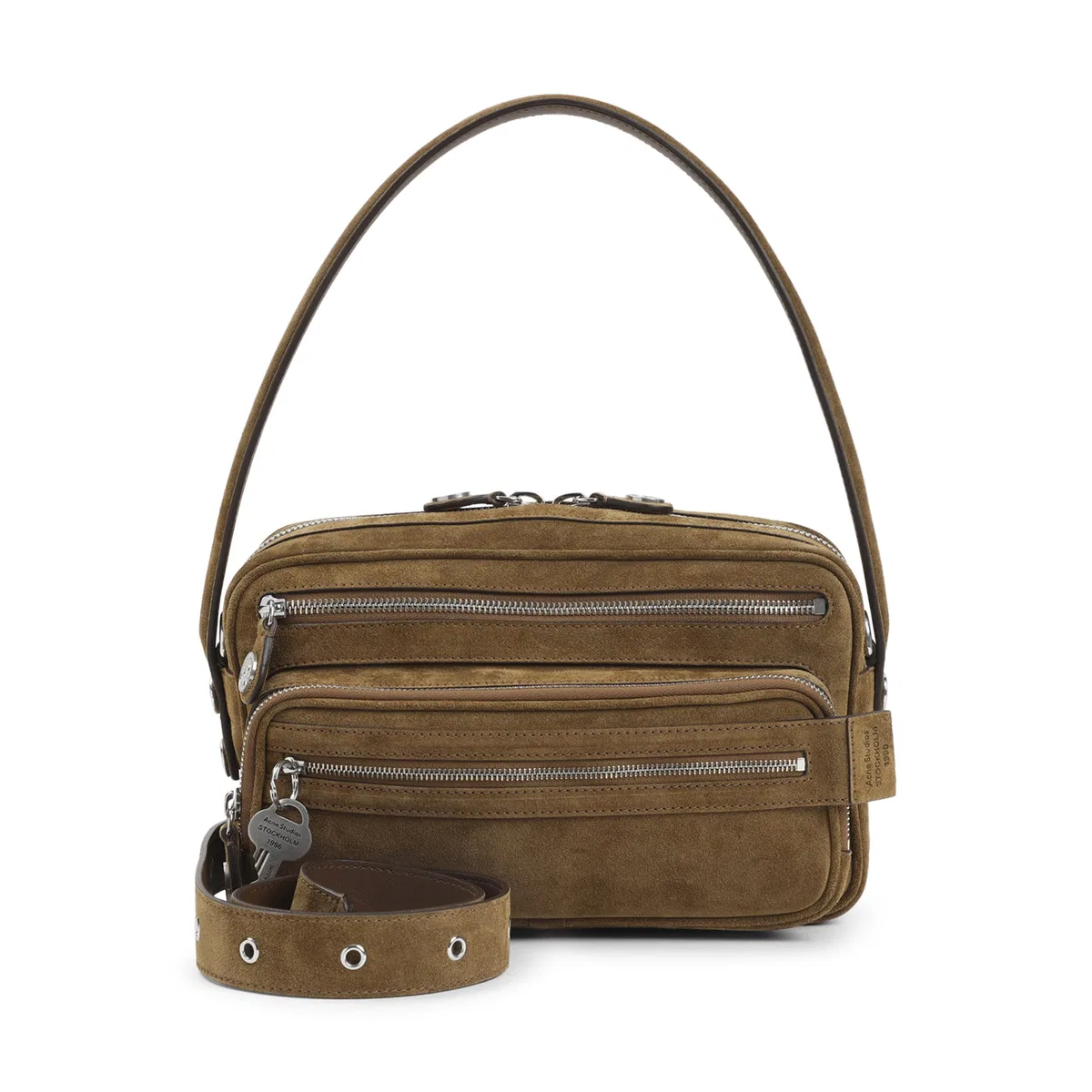 Acne Studios Camero Party Leather Shoulder Bag In Brown