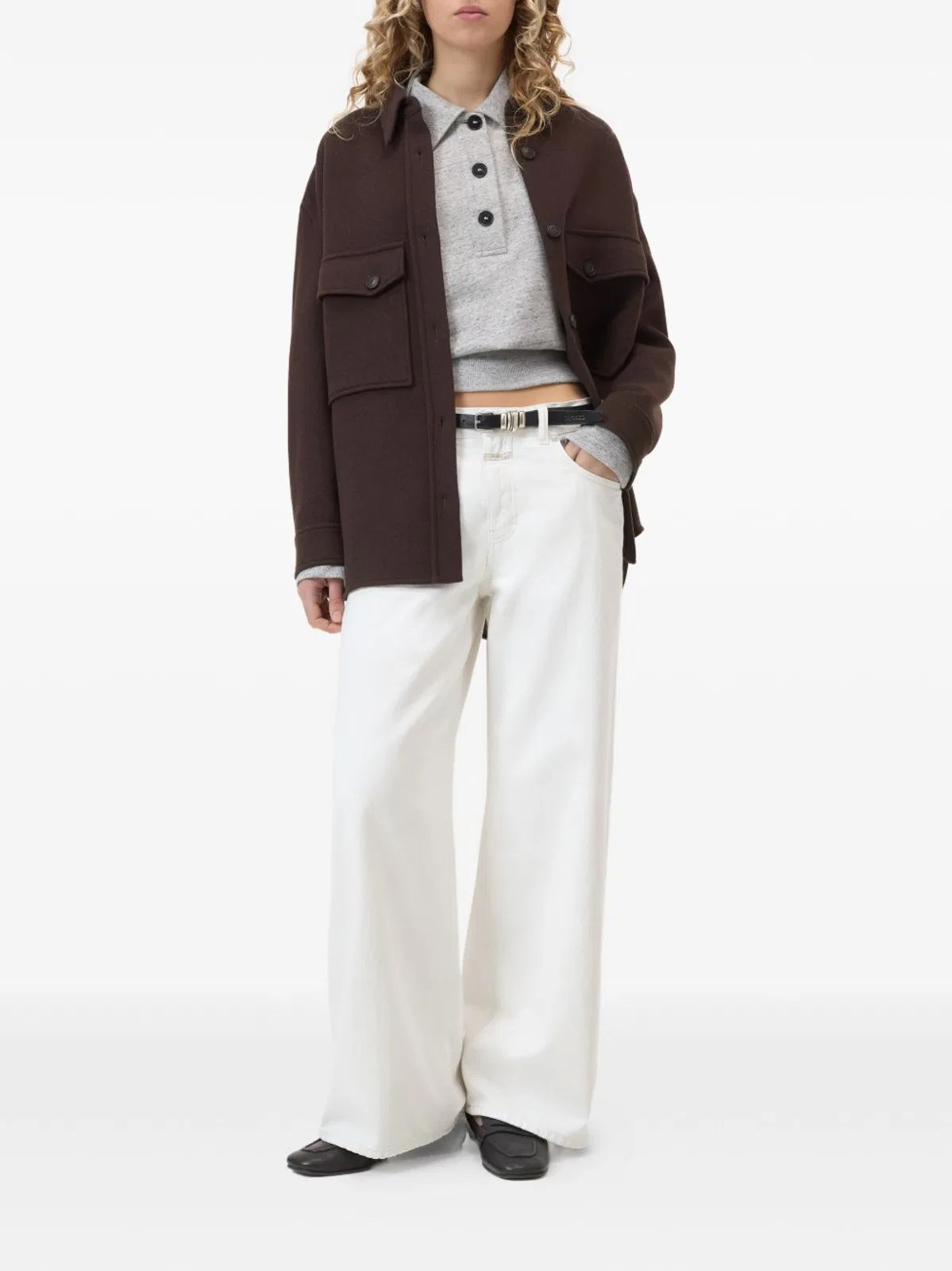 Closed Jayla Flared Denim Jeans In White