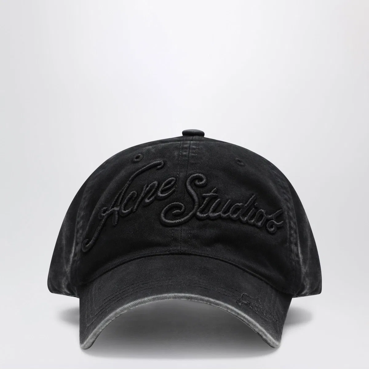 Black Baseball Cap With Embroidered Logo