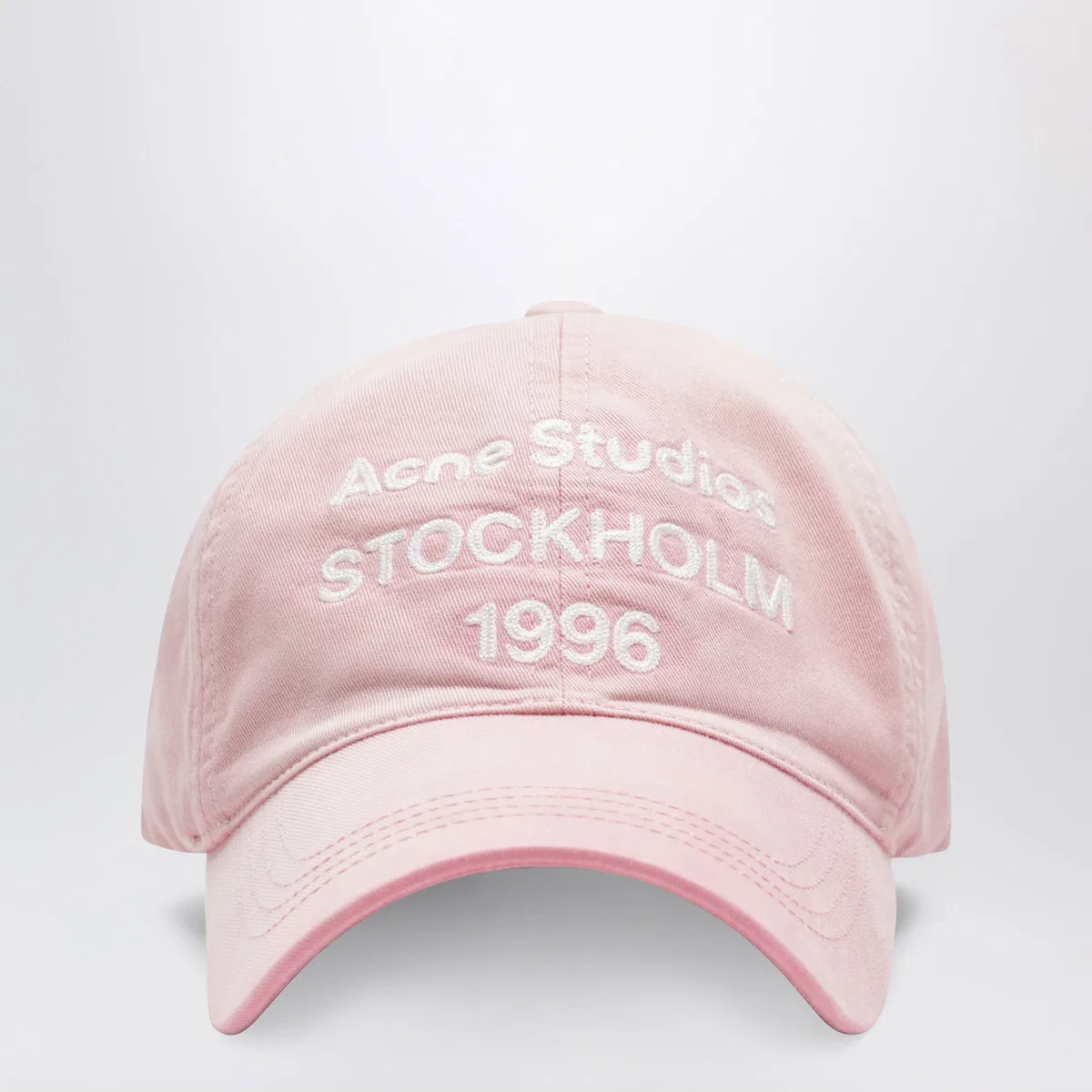 Faded Pink Baseball Cap With Embroidered Logo