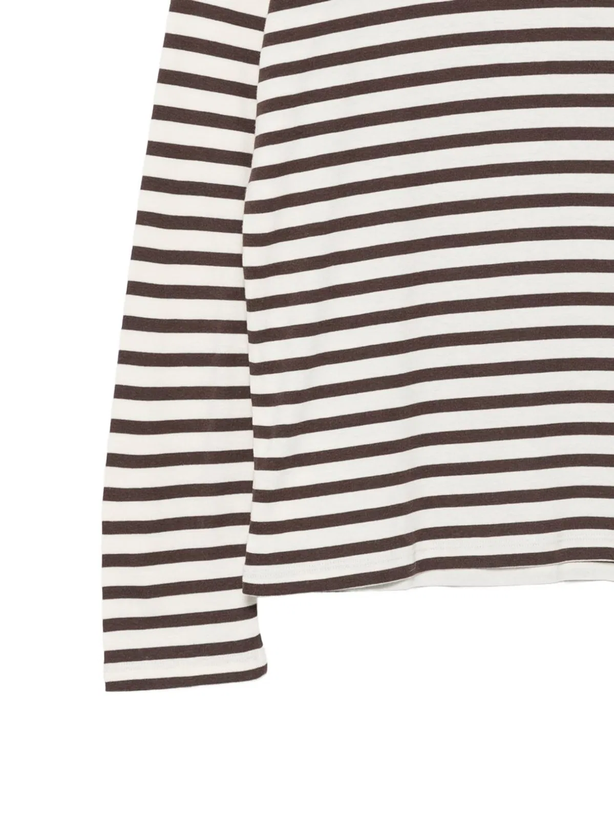 Closed Horizontal-stripe Long-sleeve T-shirt In Gray