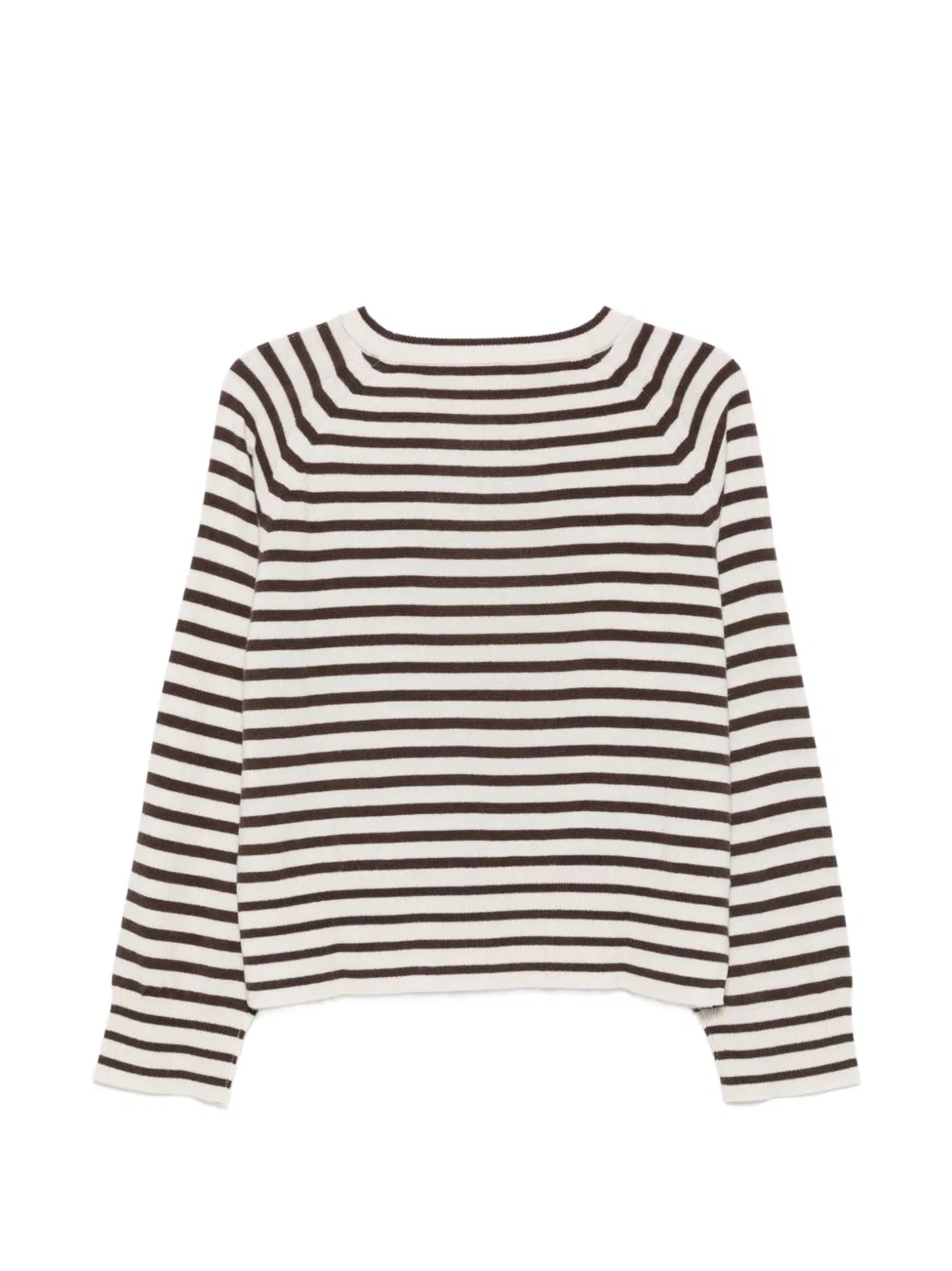 Closed Horizontal-stripe Long-sleeve T-shirt In Brown
