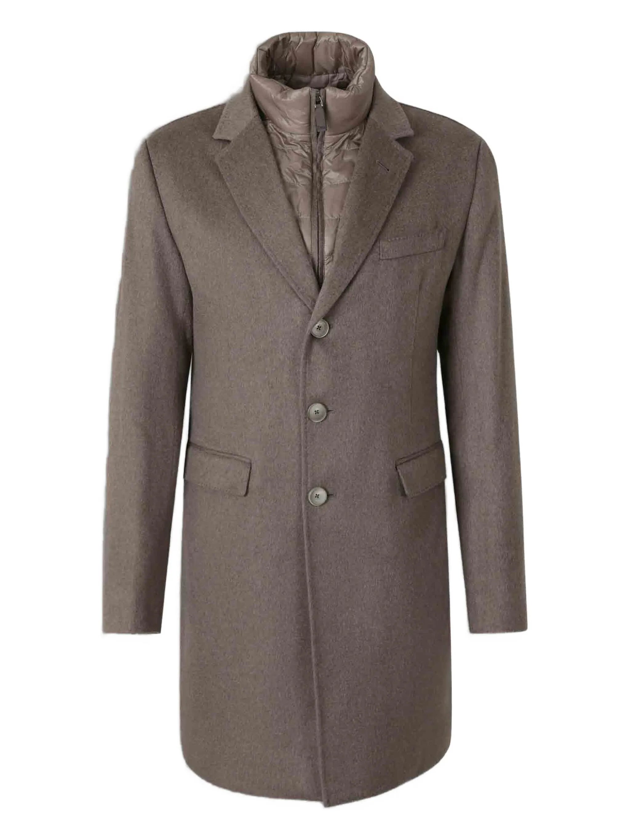 Herno Beige Wool Polyamide Cashmere Coat In Beige